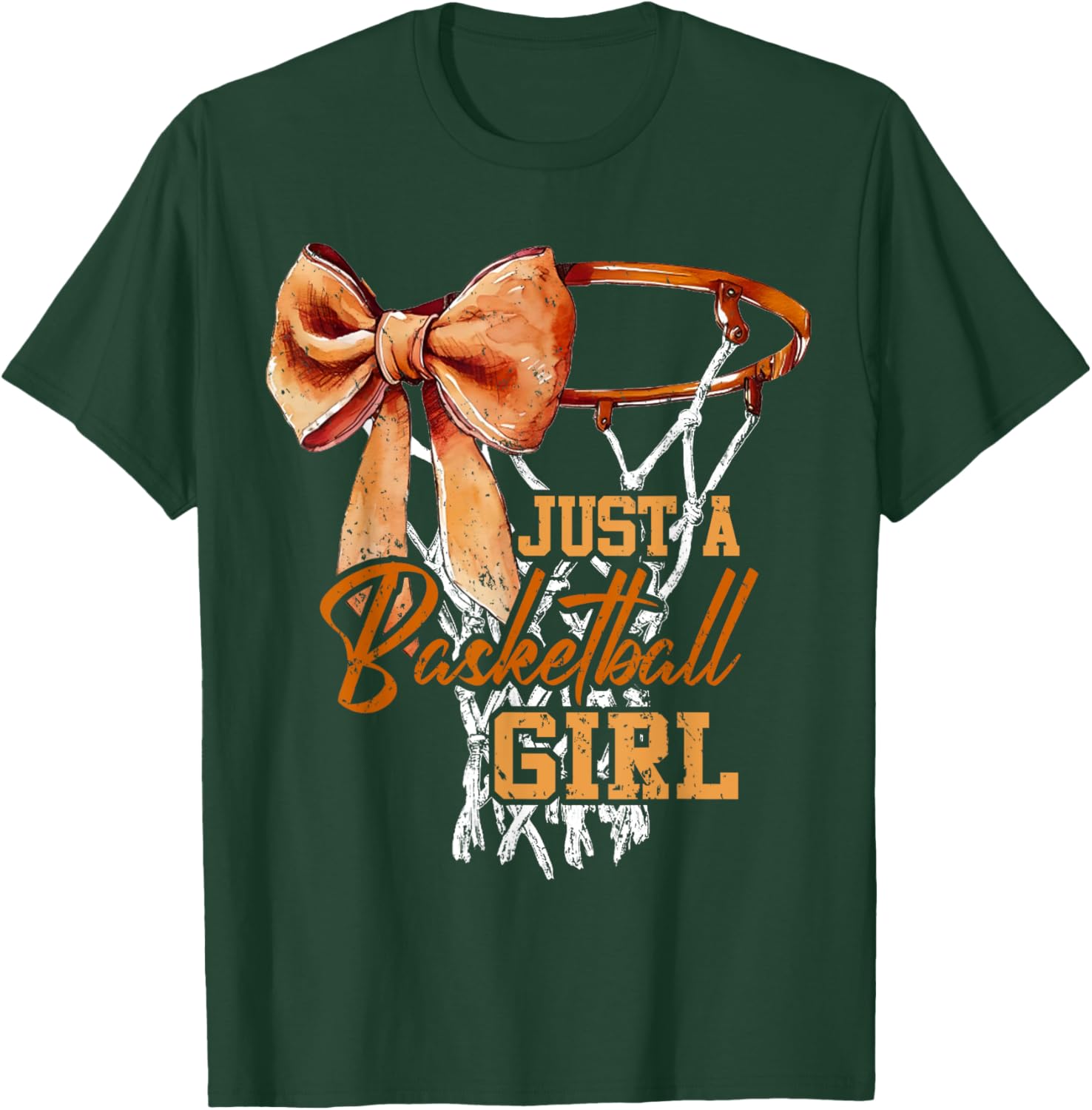 Just A Basketball Girl Cute Bow T-Shirt for Trendy Young Athletes - 8