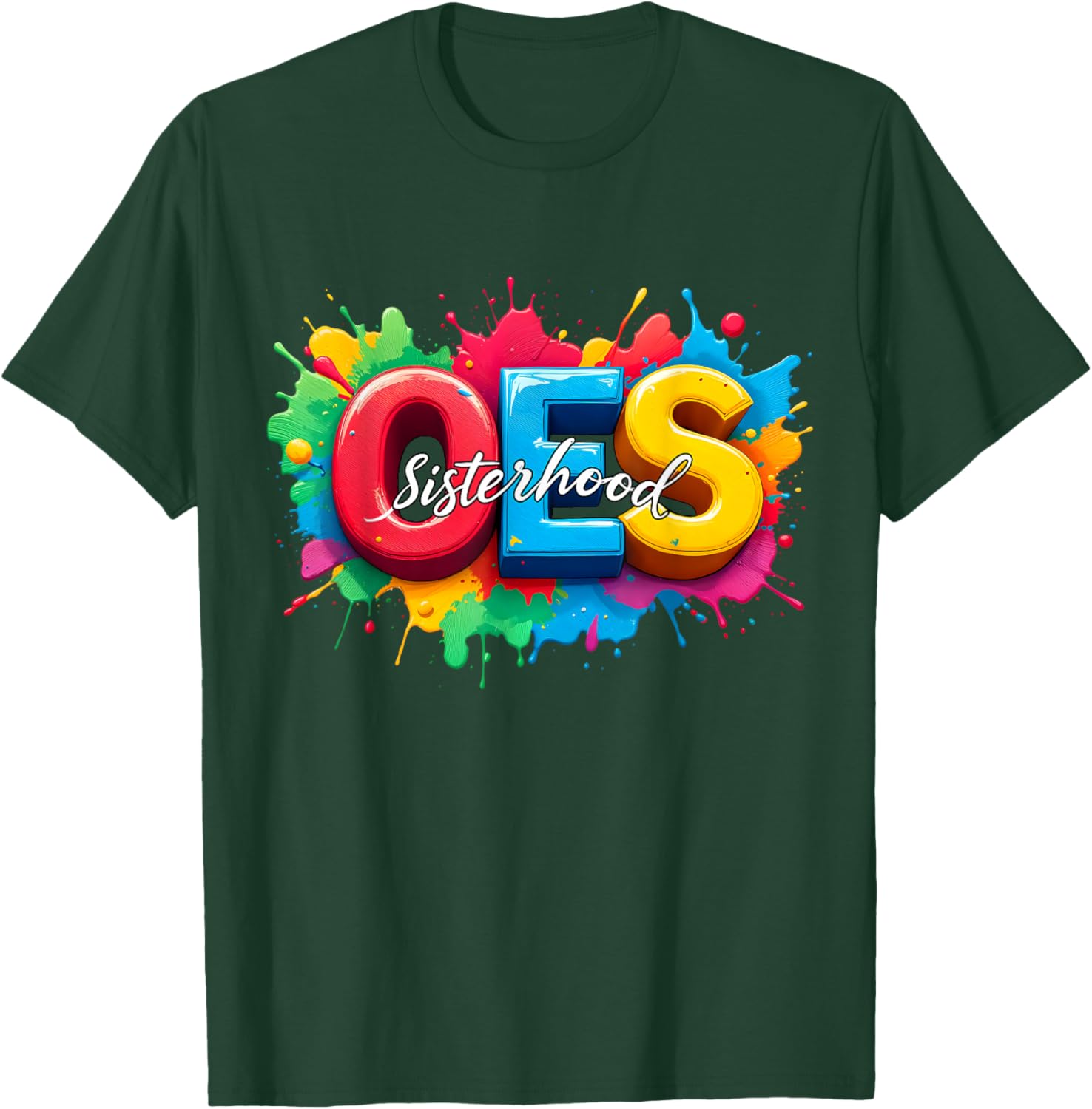 Colorful OES Sisterhood Watercolor T-Shirt for Eastern Star Fans - 9