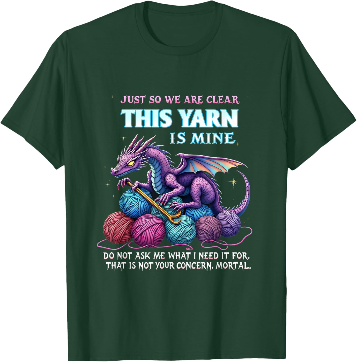 Funny Dragon Yarn Hoarder T-Shirt for Crochet and Knitting Lovers - 10