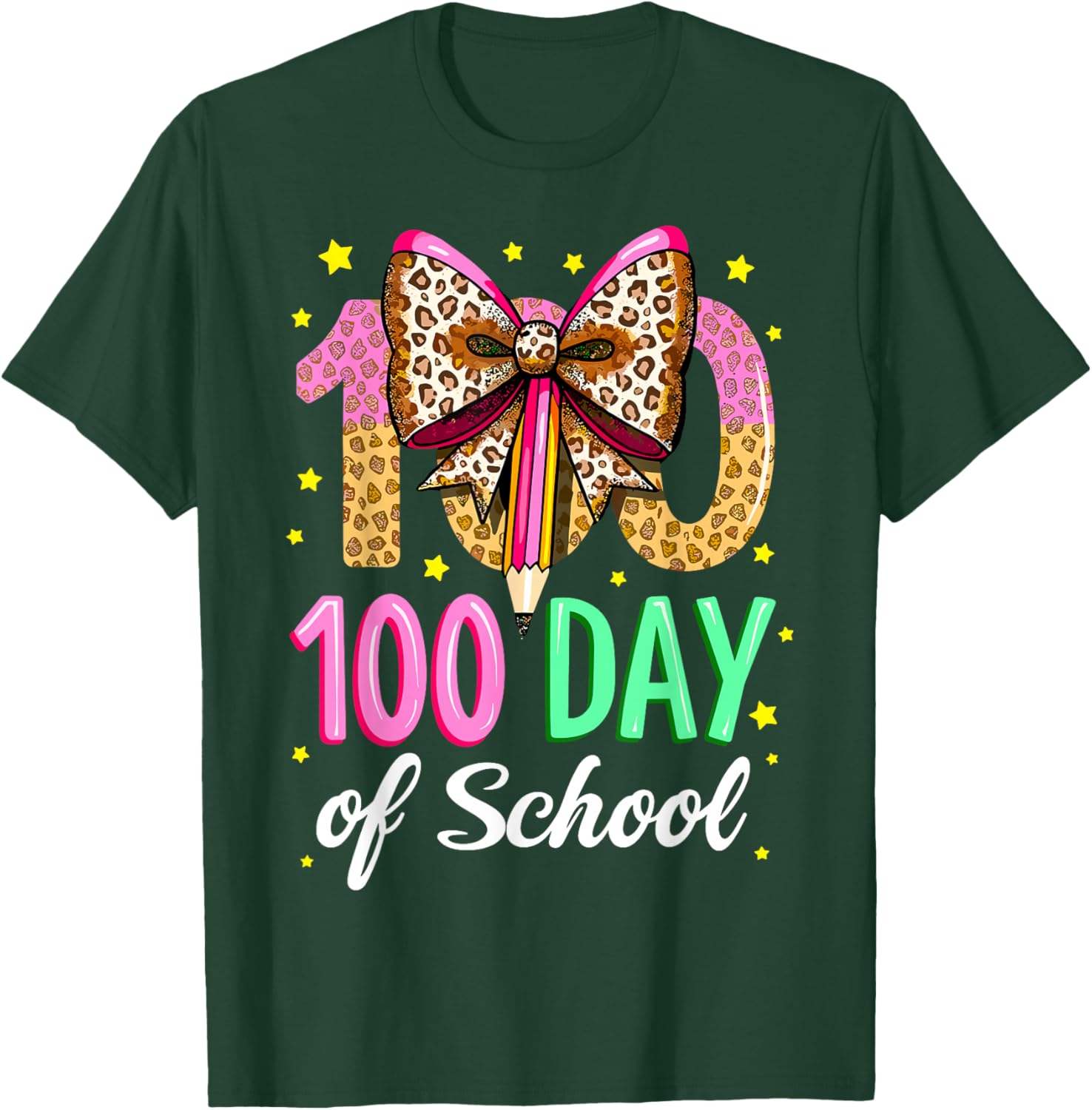 100 Days of School Coquette Bow T-Shirt for Girls Celebrating 100th Day - 15
