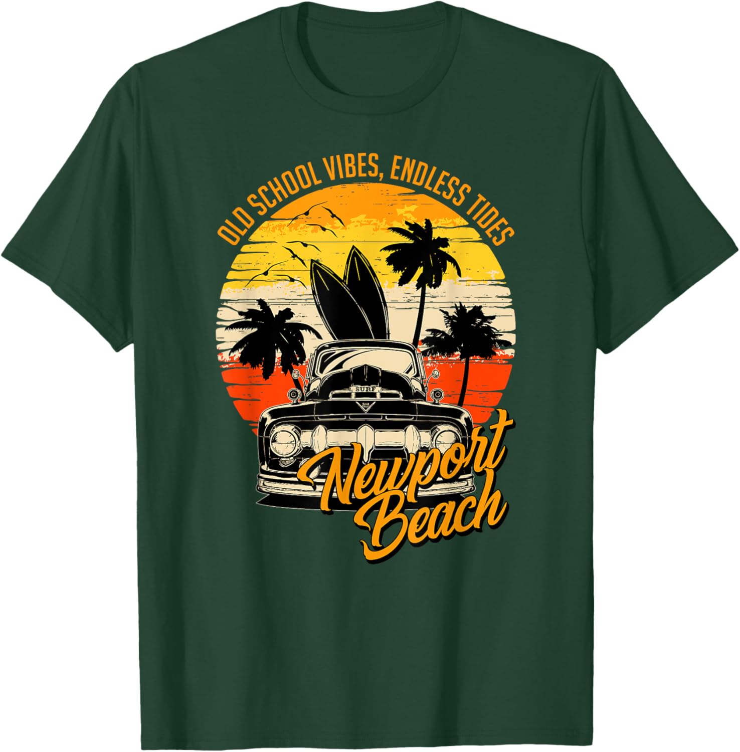Vintage Newport Beach Old School Vibes T-Shirt for Endless Summer Style - 5