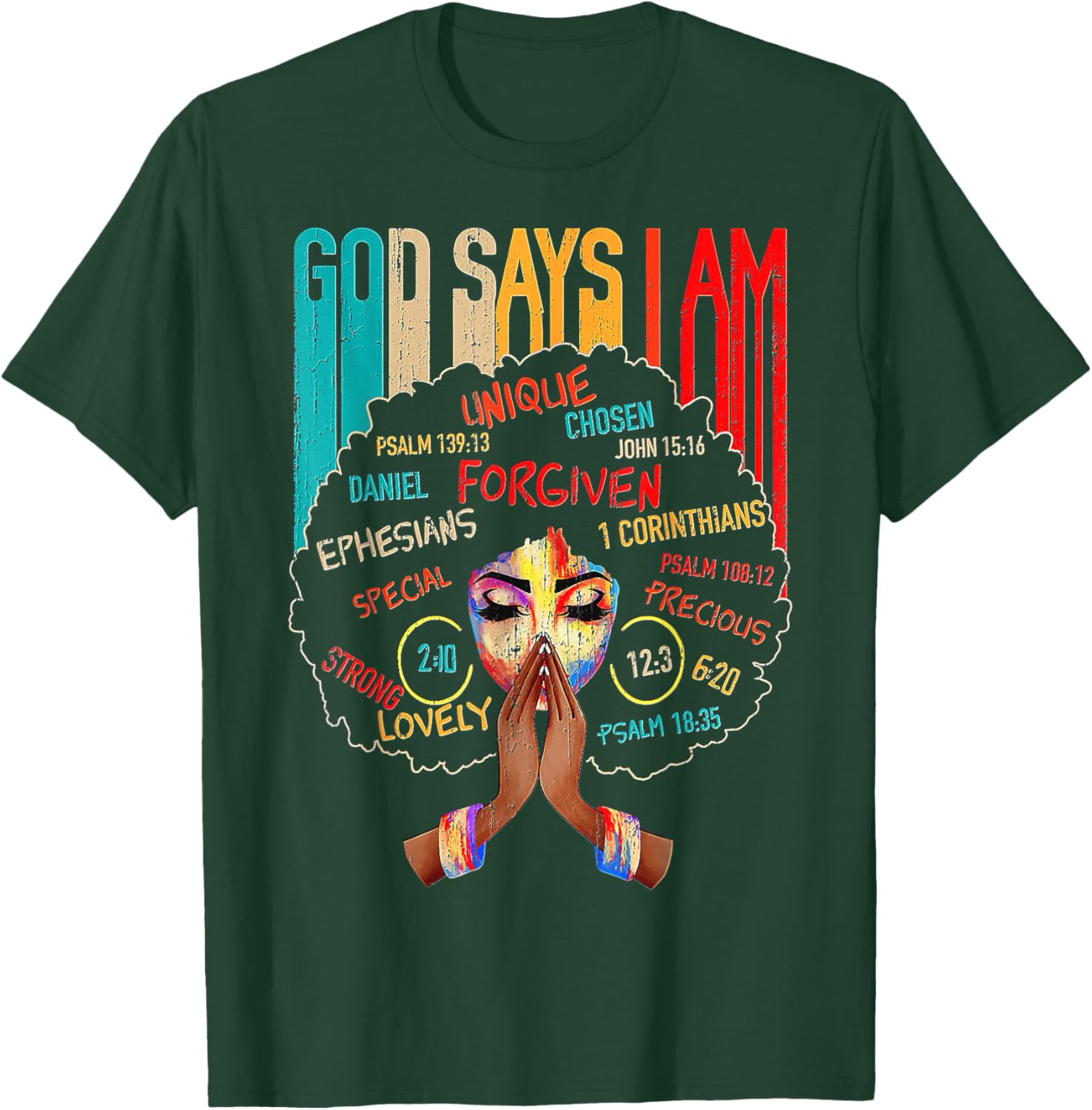 Empowerment T-Shirt for Black Girls - God Says I Am Statement Tee - 4