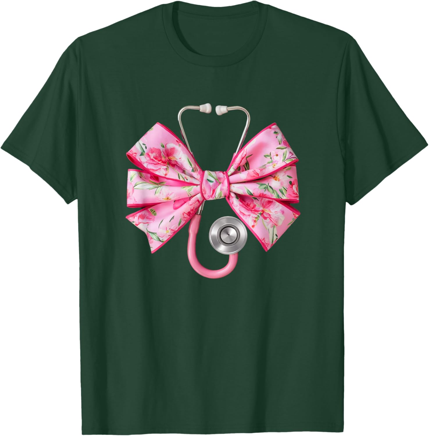 Pink Coquette Nurse Stethoscope Bow T-Shirt for Nurse Appreciation Gift - 19