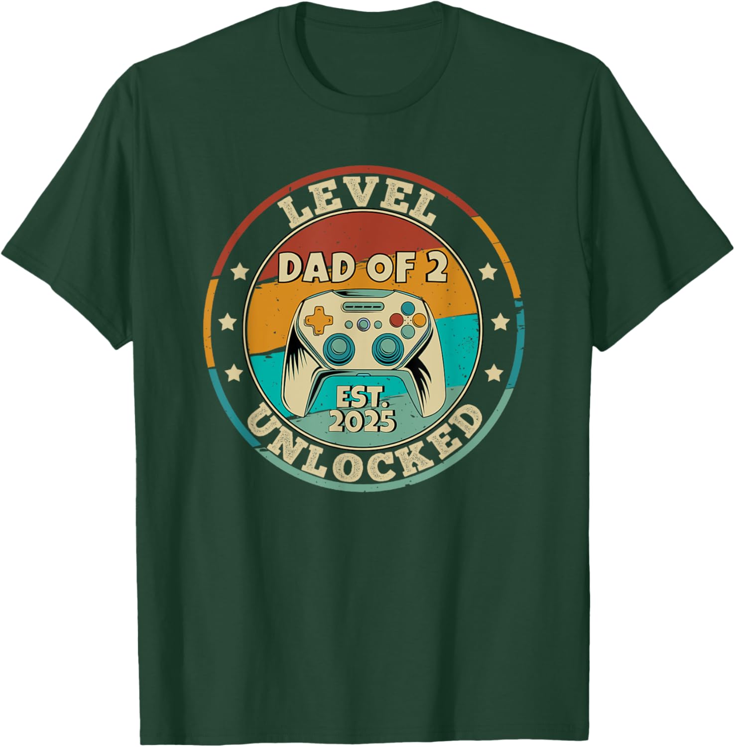 Promoted to Daddy Again 2025 T-Shirt for Proud Dads of 2 Kids - 9