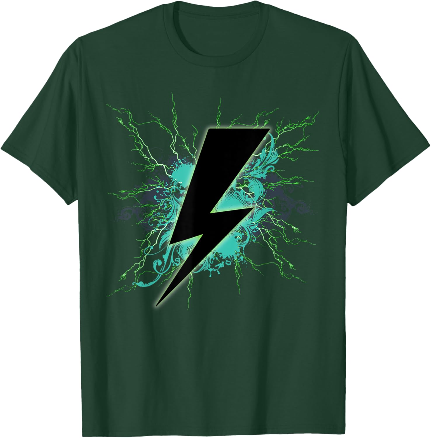 Black Lightning Bolt Green Thunderbolt T-Shirt for Bold Style Lovers - 8