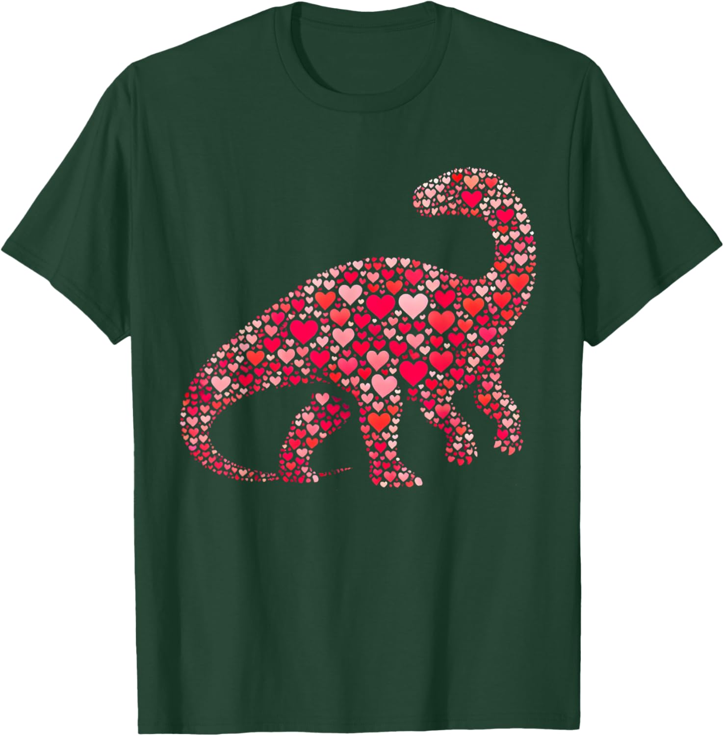 Cute Apatosaurus Dinosaur Heart T-Shirt for Valentine's Day Gifts - 7