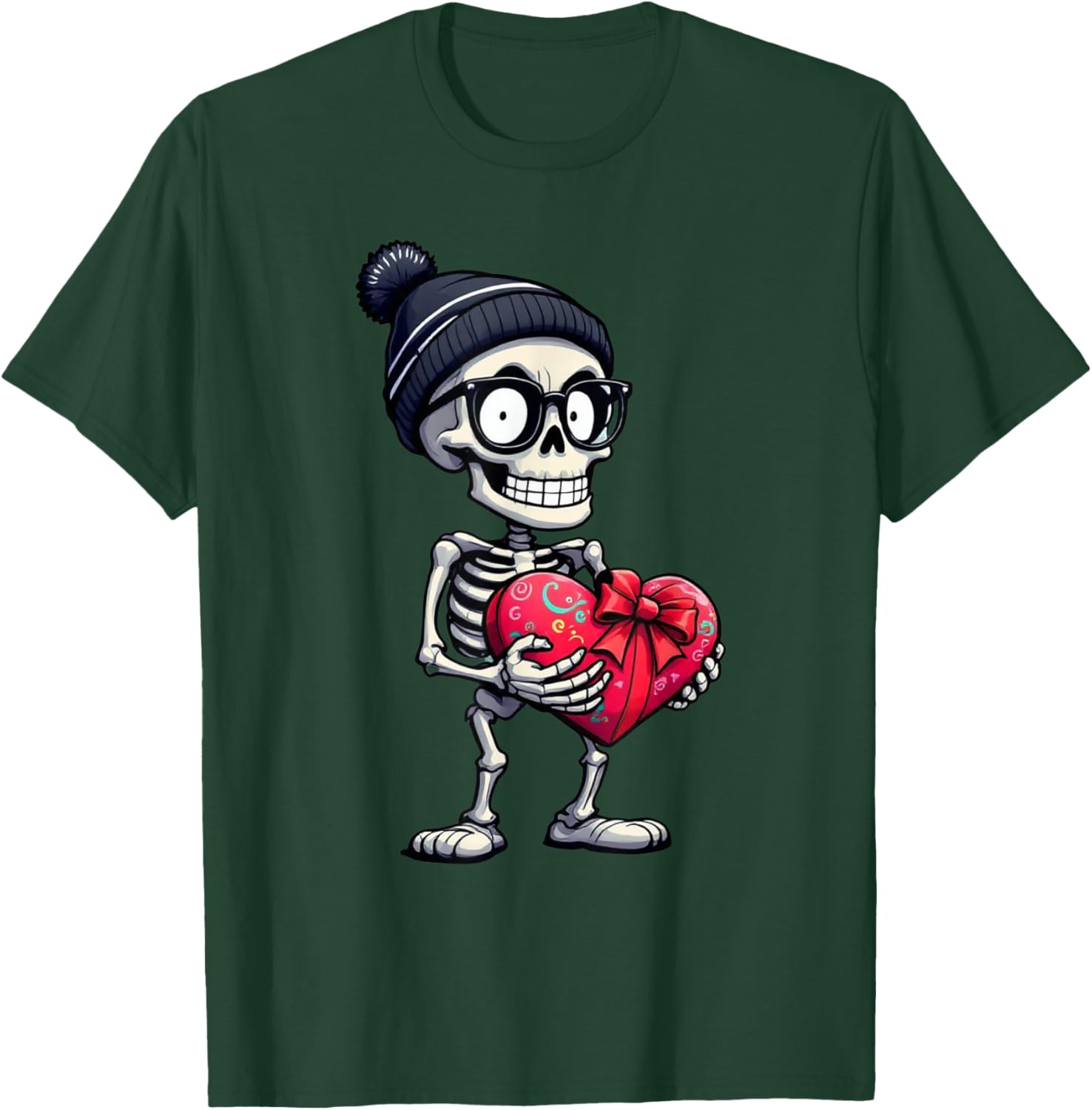 Funny Skeleton Heart Valentine's Day T-Shirt for Men and Women - 19