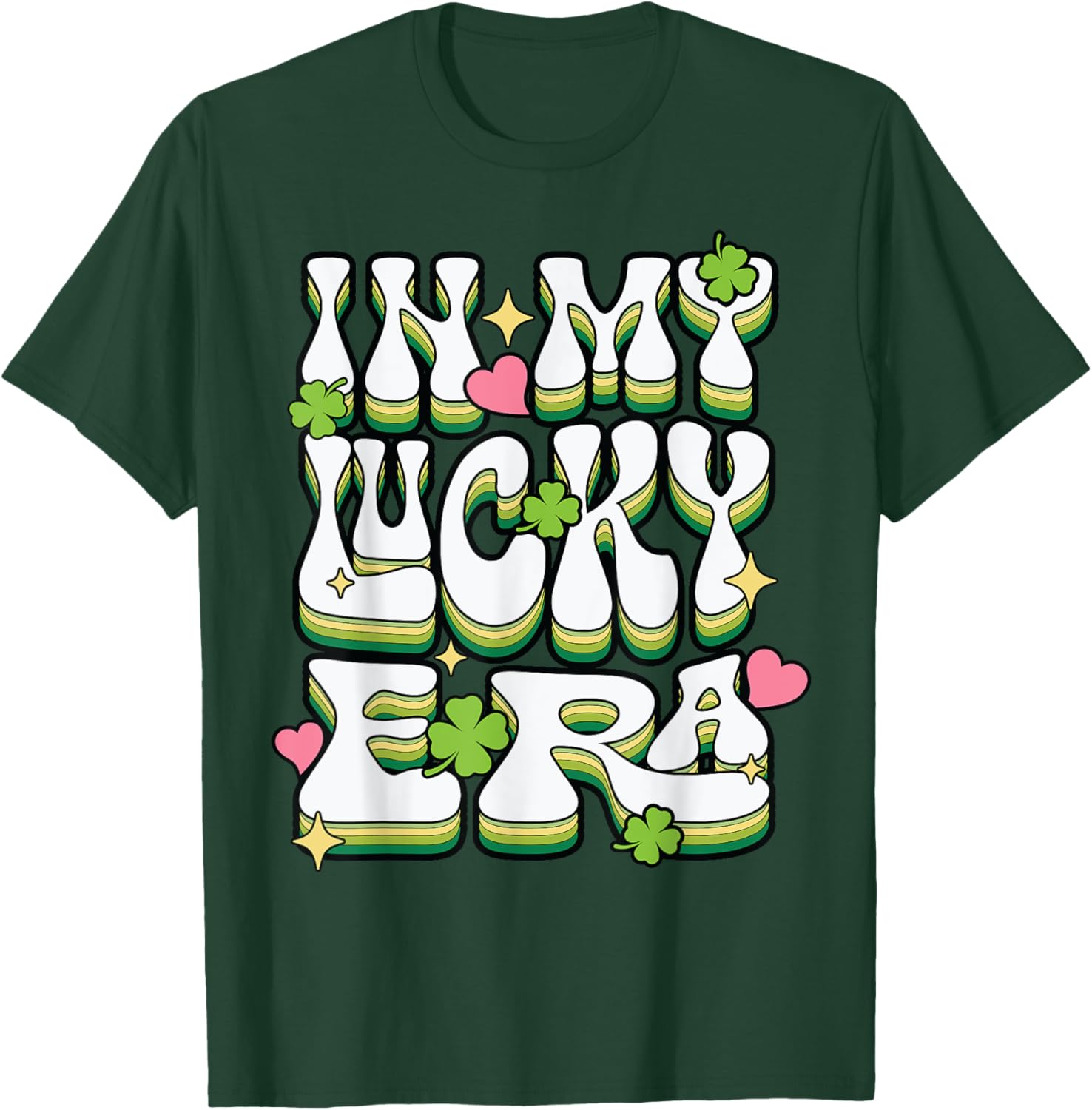 St Patricks Day Lucky Era Funny Irish Shamrock Groovy T-Shirt - 20