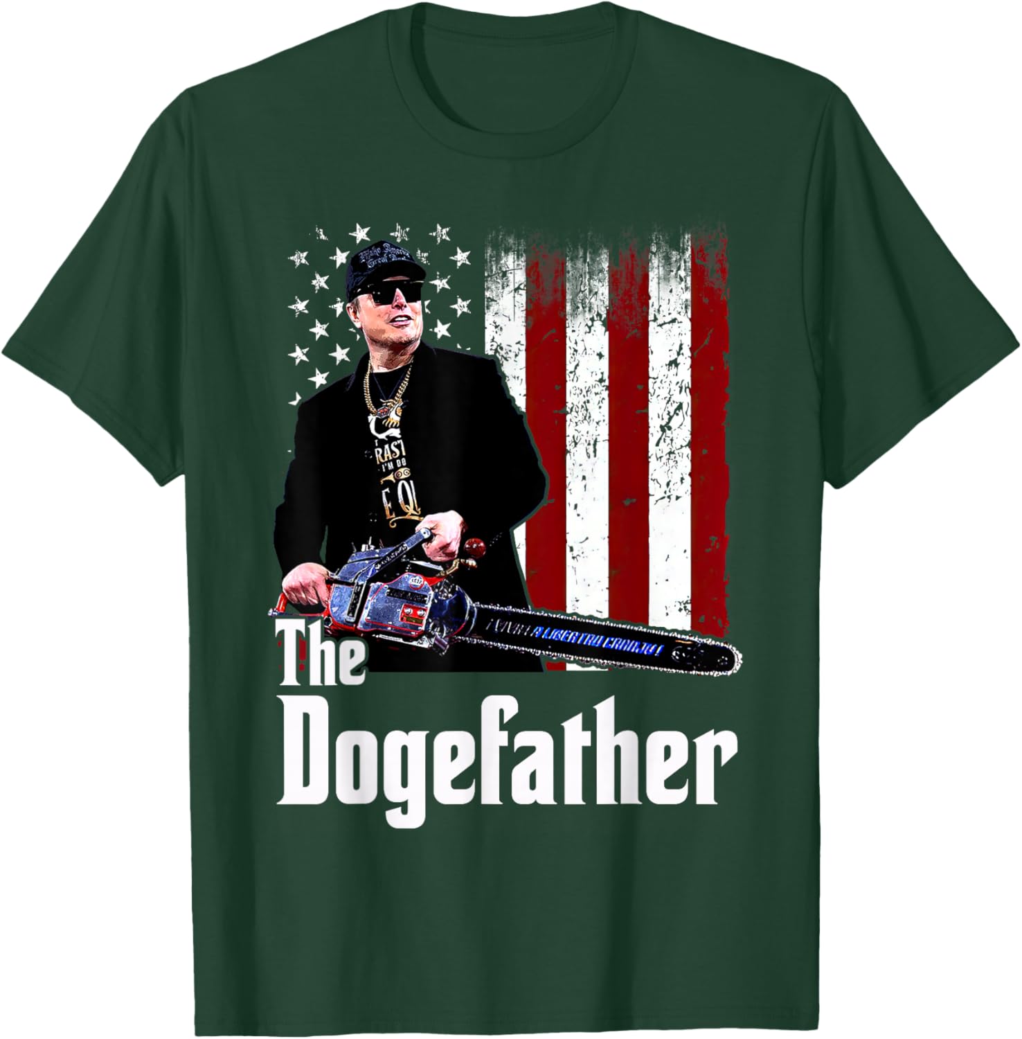 The Dogefather Chainsaw USA Flag T-Shirt for Men and Women - 1
