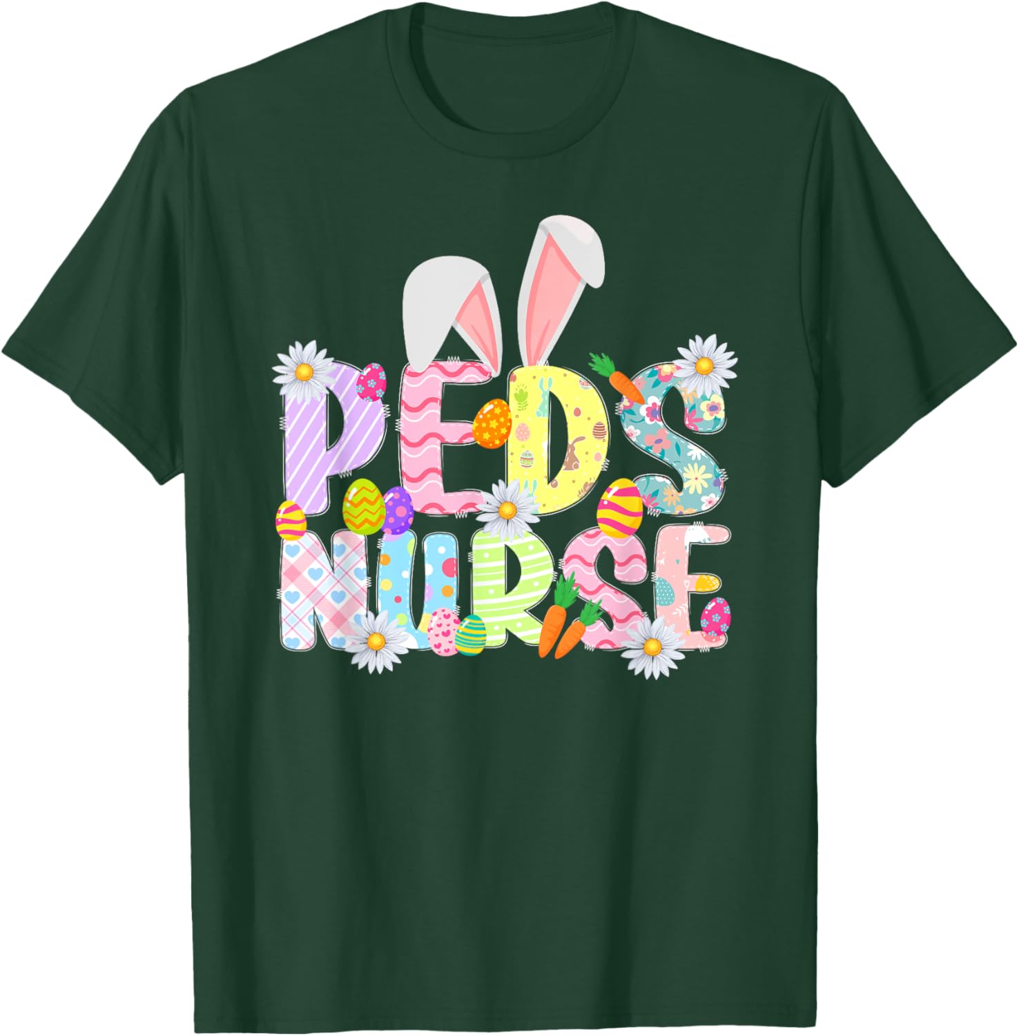 Peds Nurse Easter Bunny T-Shirt for Pediatric Nurses Fun Holiday Outfit - 8