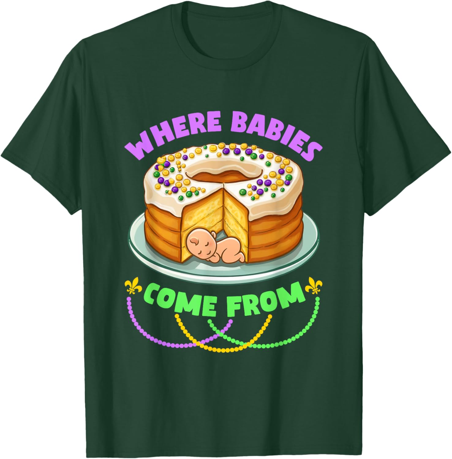 Mardi Gras King Cake T-Shirt Perfect for Celebrating with Style - 2