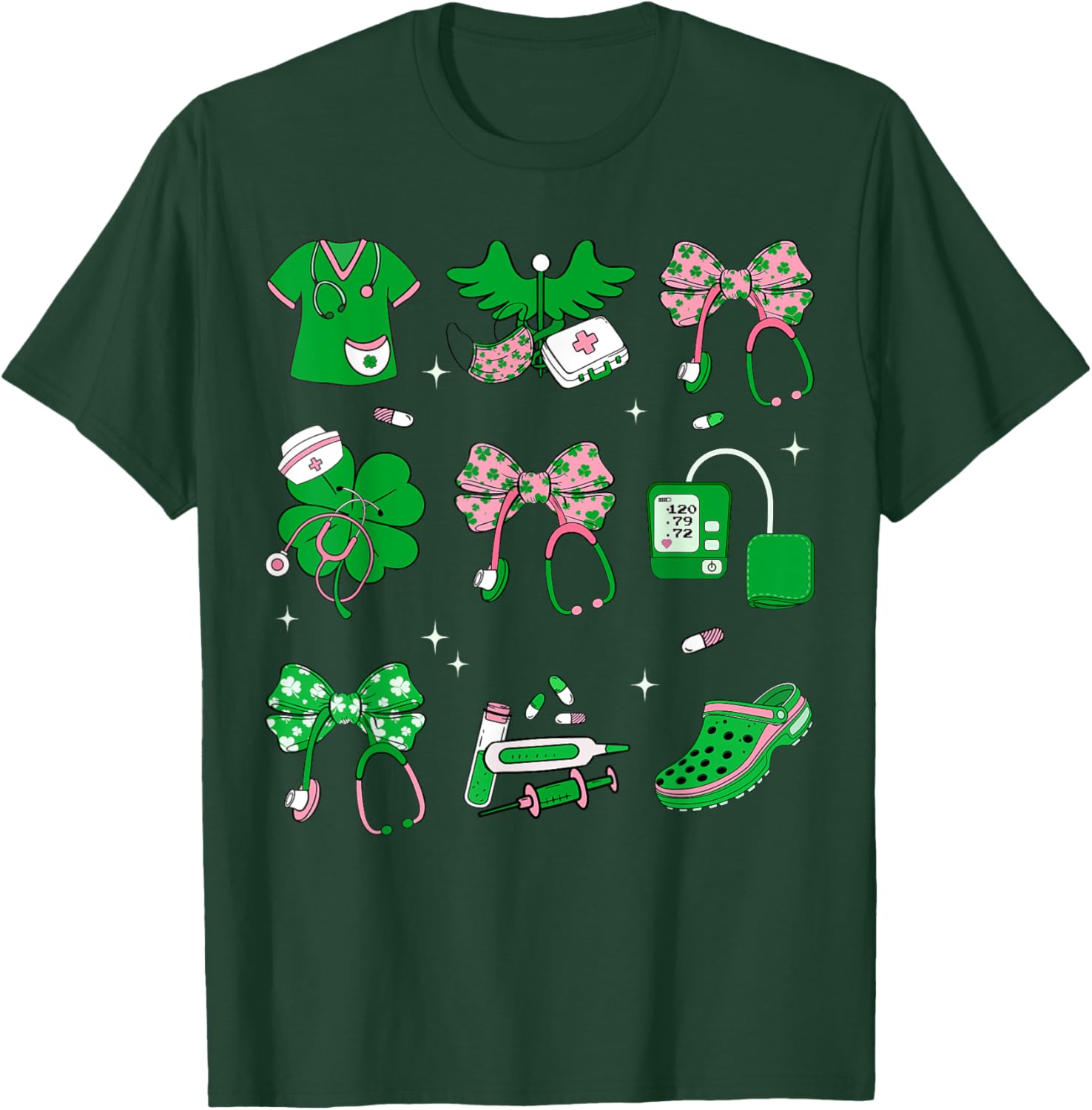 Lucky Shamrock Nurse T-Shirt for St. Patrick's Day Celebration - 19