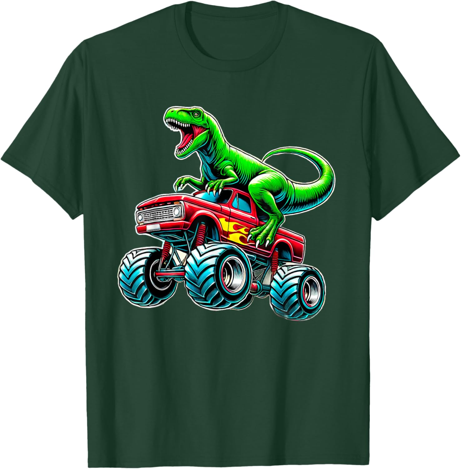 Monster Truck Dinosaur Birthday Party T-Shirt for Boys Fun Gift - 10