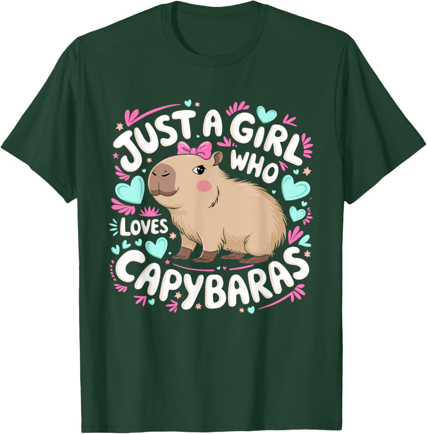Just a Girl Who Loves Capybaras T-Shirt for Women and Kids - 3