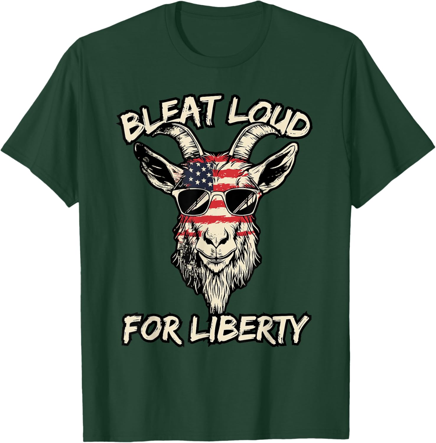 Cool American Goat in Sunglasses USA Flag T-Shirt for Patriotic Style - 10