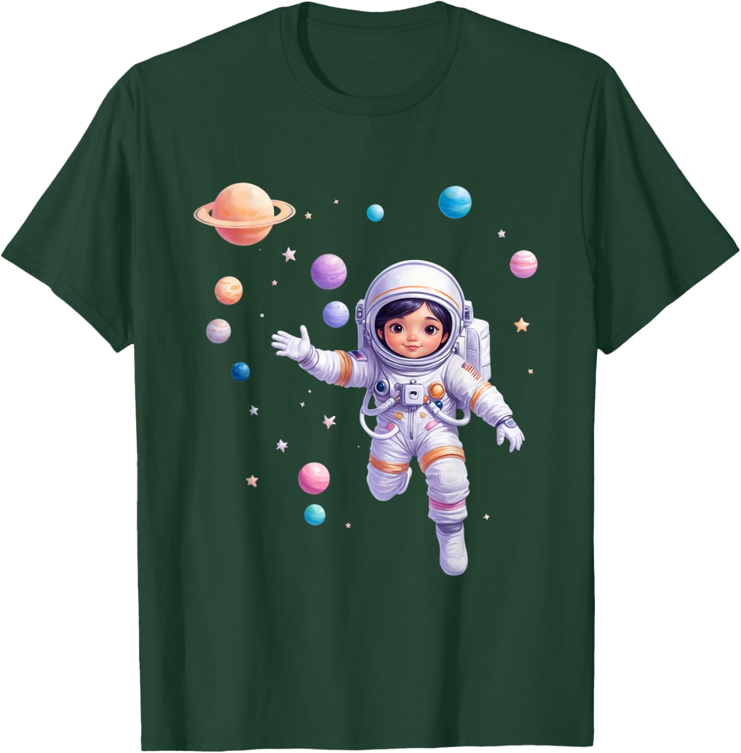 Cute Space Explorer T-Shirt for Future Astronaut Girls - Adorable Design - 16