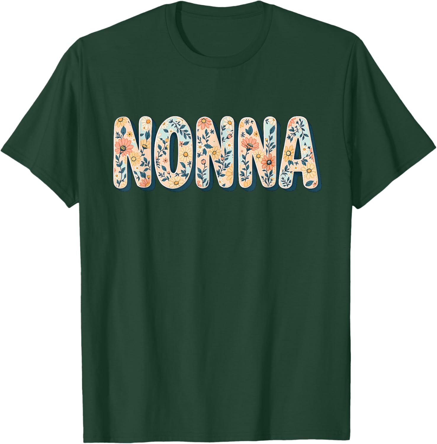 Wildflowers Nonna Floral Mother's Day T-Shirt for Stylish Grandmas - 2