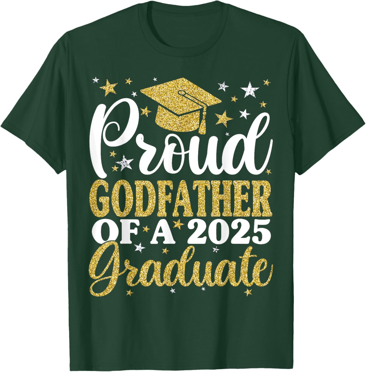 Proud Godfather of 2025 Graduate T-Shirt for Family Celebrations - 3