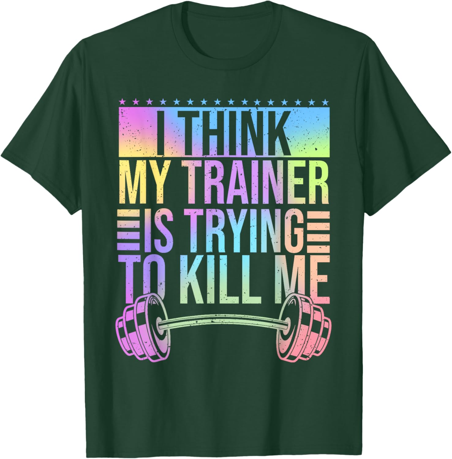 Funny Gymer T-Shirt I Think My Trainer Is Trying To Kill Me Gym Wear - 18