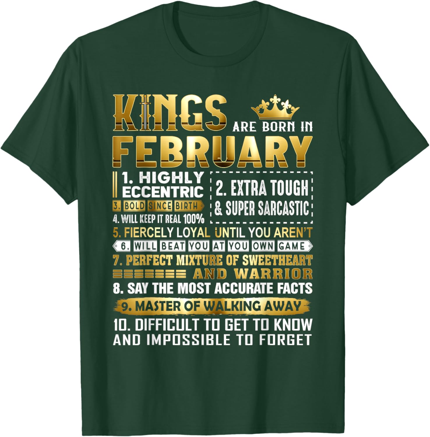 Kings Are Born In February Birthday Shirt for Men and Women - 4