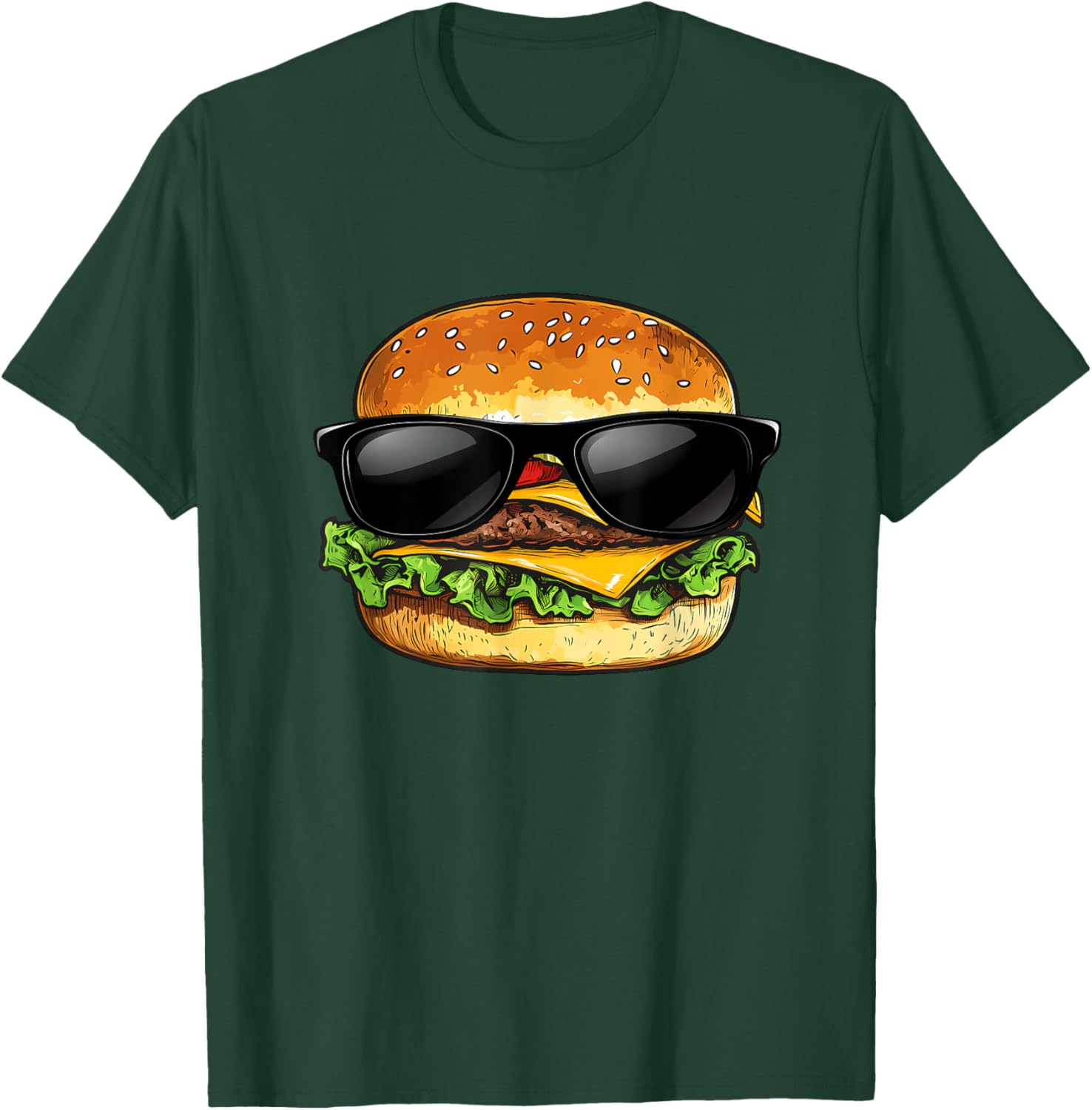 Funny Hamburger Sunglasses Cheese BBQ T-Shirt for Food Lovers - 23