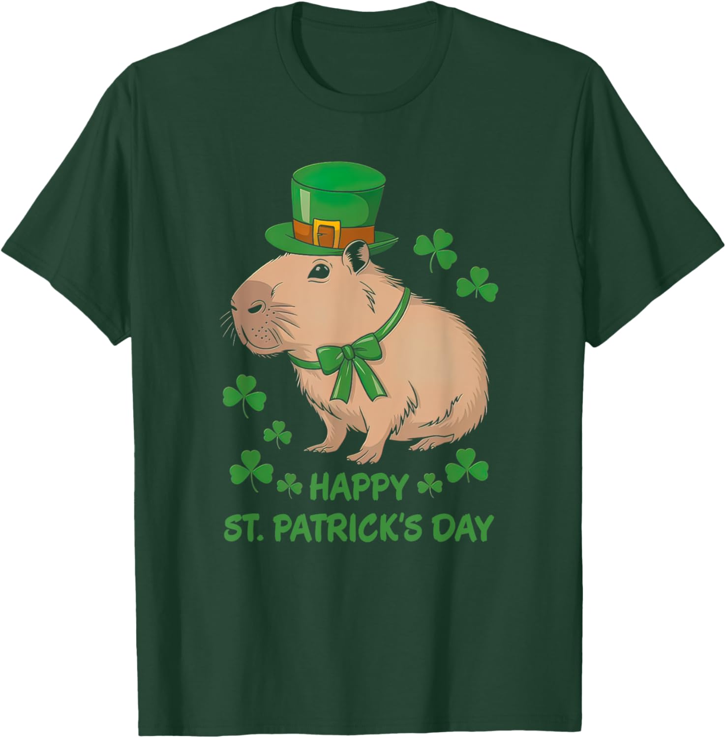 Cute Irish Capybara Leprechaun St. Patrick's Day T-Shirt for Fun Celebrations - 8