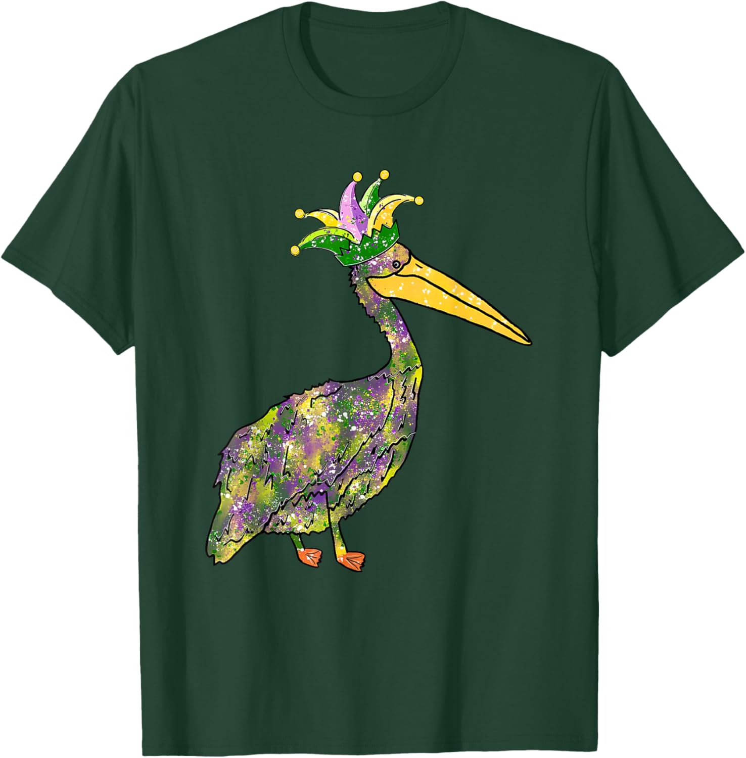 Pelican Mardi Gras Women's Carnival Lover T-Shirt Fun Festive Style - 6