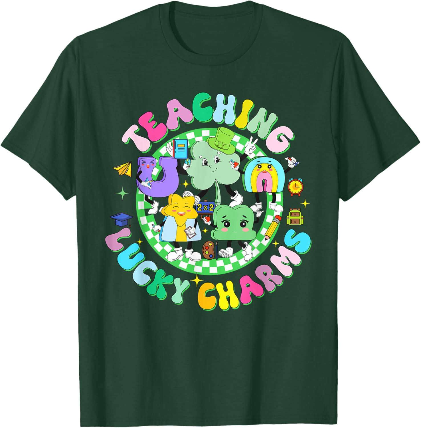 Lucky Charms St Patrick's Day Teacher T-Shirt for Classroom Fun - 8