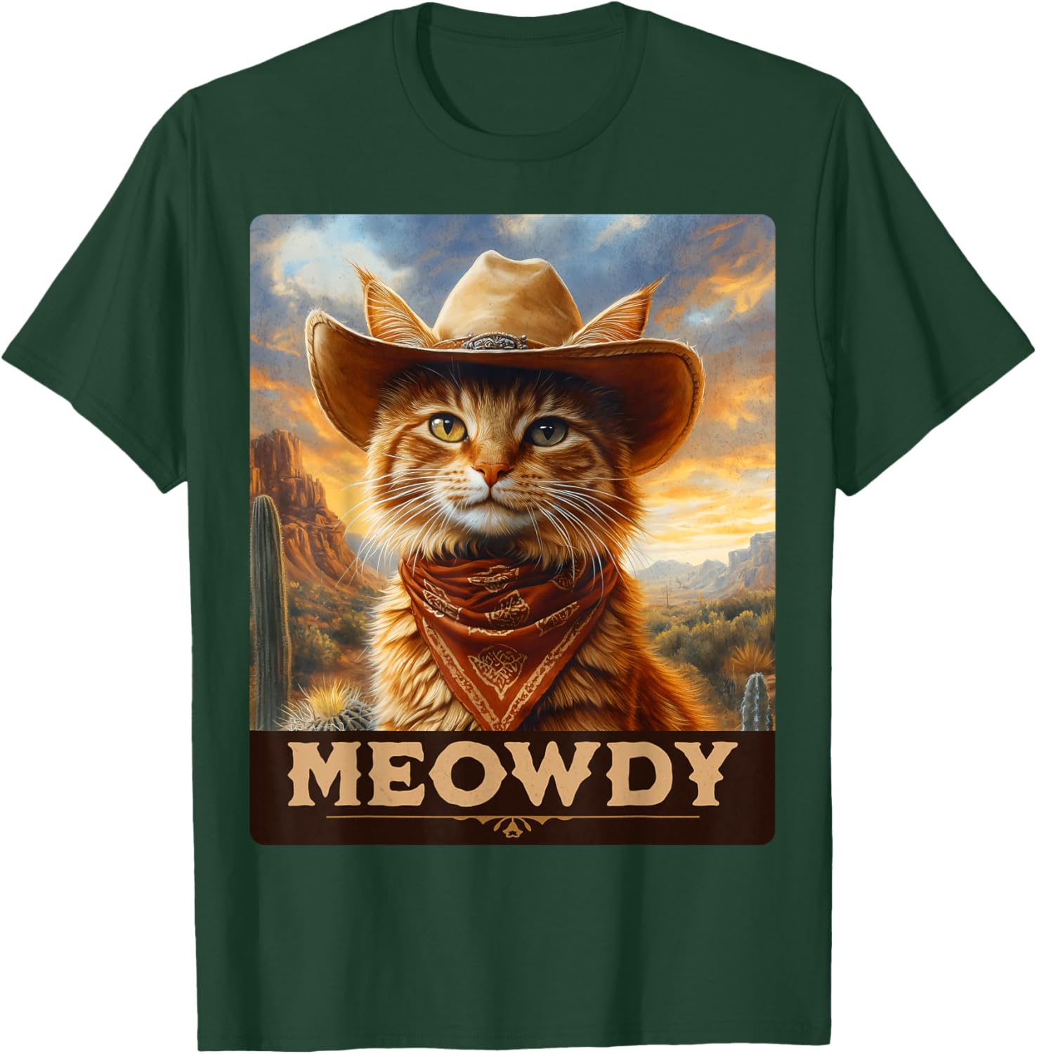 Meowdy Cowboy Cat T-Shirt for Wild West Cat Lovers and Fans - 23