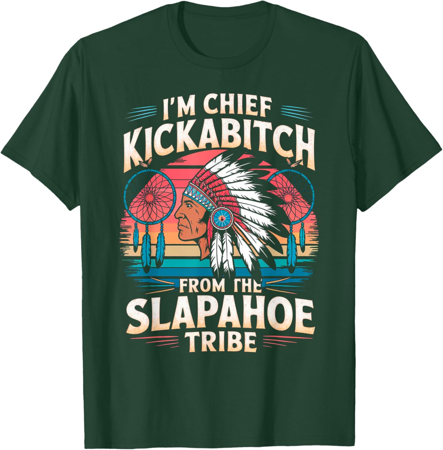 Retro Vintage Chief Kickabitch T-Shirt from Slapahoe Tribe Collection - 6