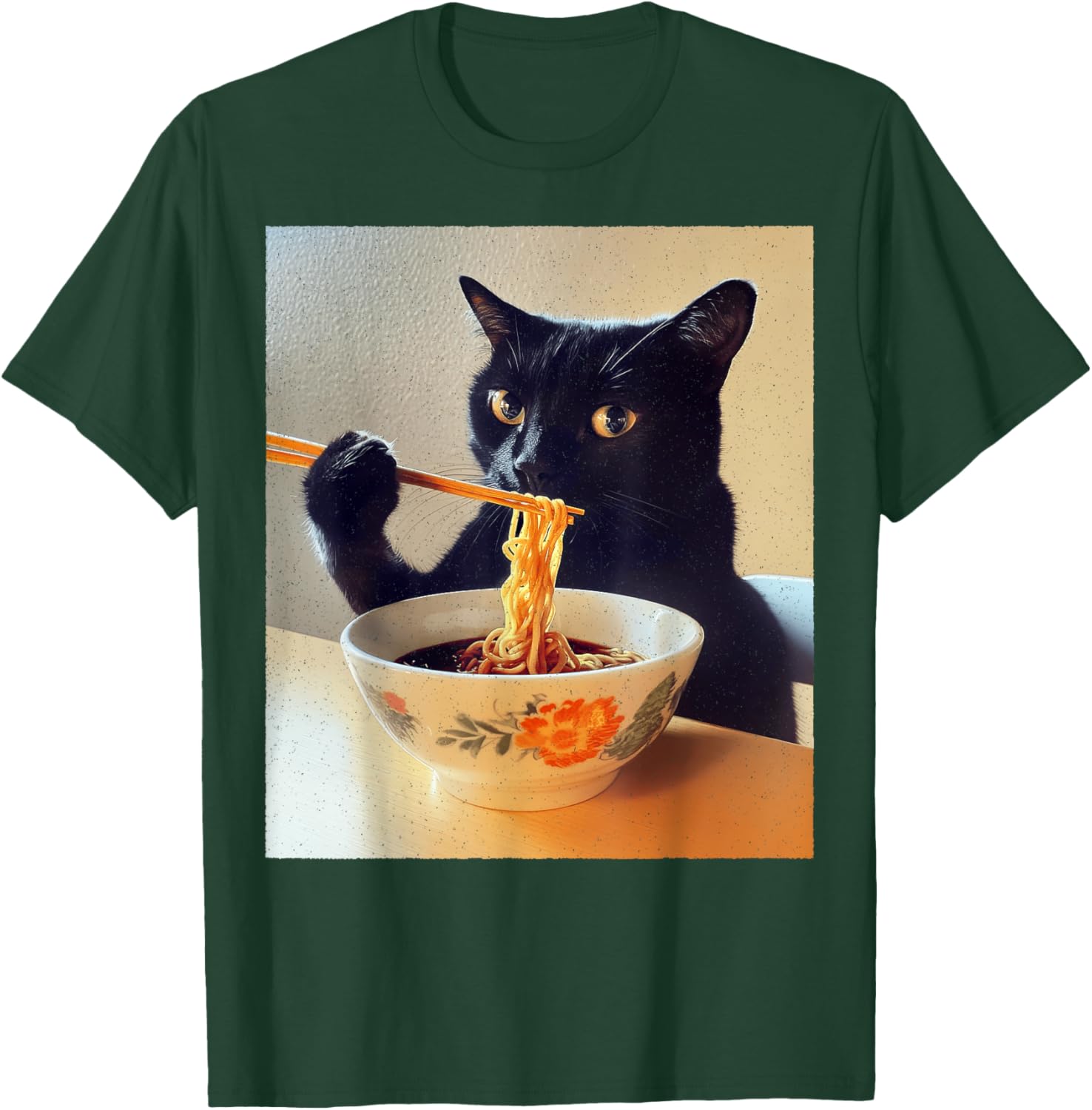 Funny Black Cat Ramen Lover T-Shirt for Noodle Enthusiasts - 20