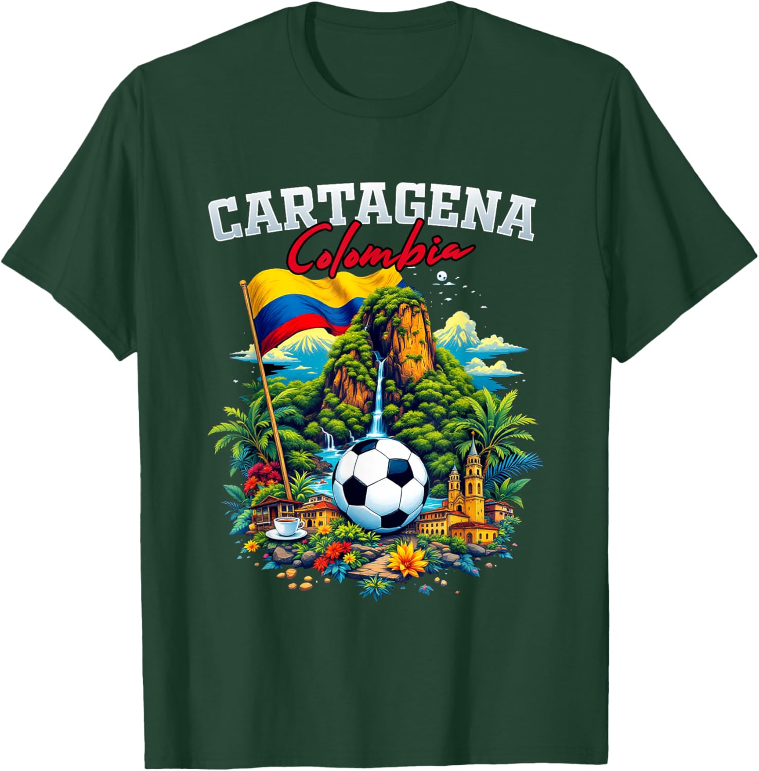 Cartagena Colombian Flag T-Shirt - Stylish Souvenir Apparel for Pride - 12
