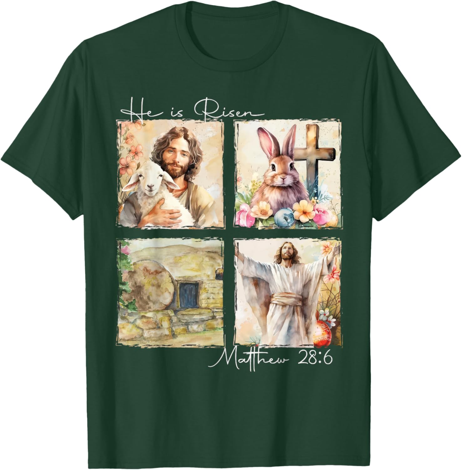 He Is Risen Matthew 28:6 Christian Easter T-Shirt for Believers - 7