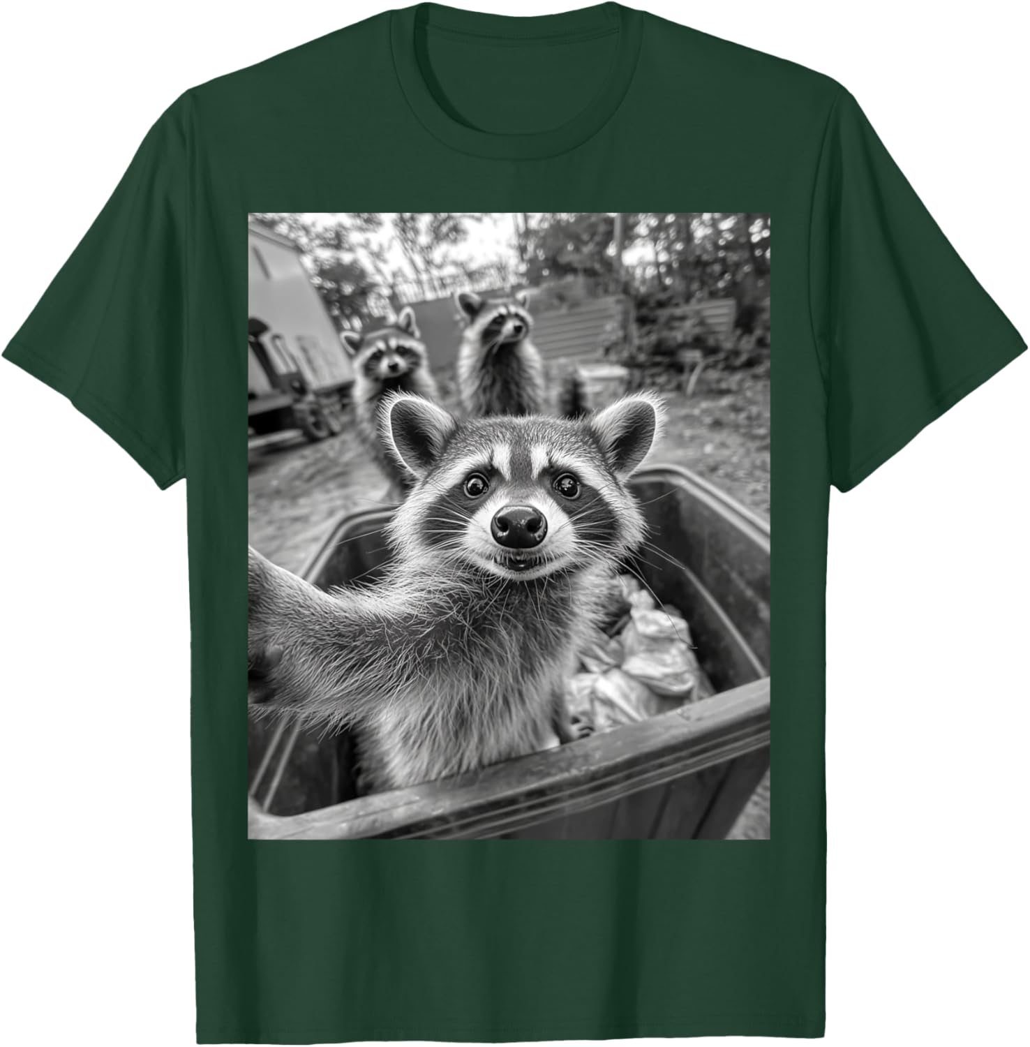 Adorable Raccoon Selfie T-Shirt for Fun and Stylish Outfits - 10
