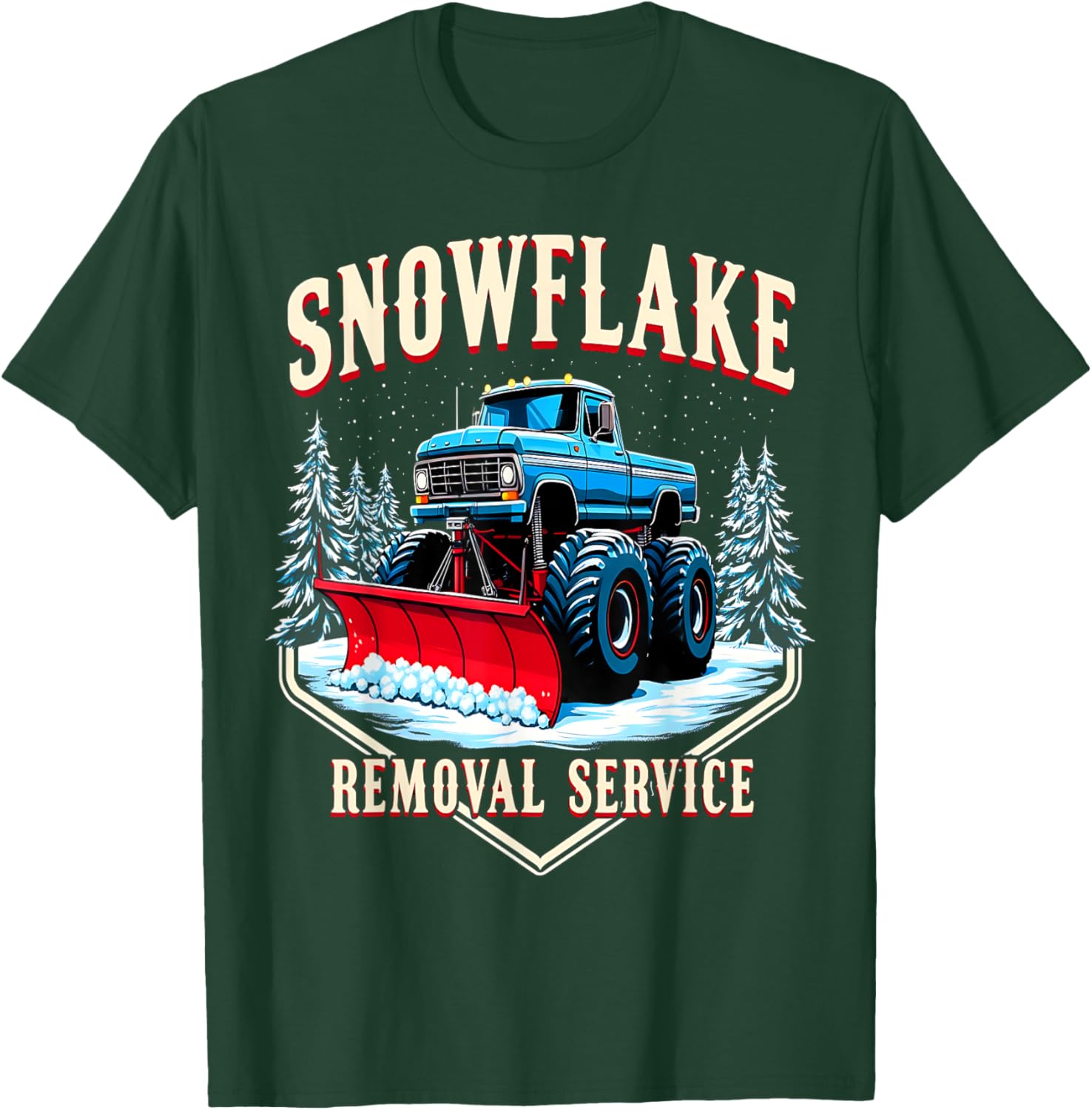 Monster Truck Snow Day Supporter T-Shirt for Snowflake Removal Fun - 9