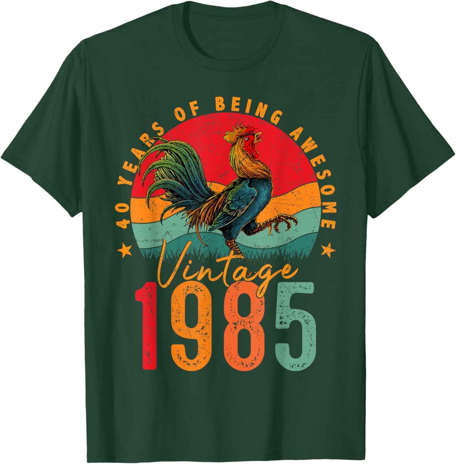 Vintage 1985 Chicken 40th Birthday Mens T-Shirt for 40 Year Old Gifts - 23
