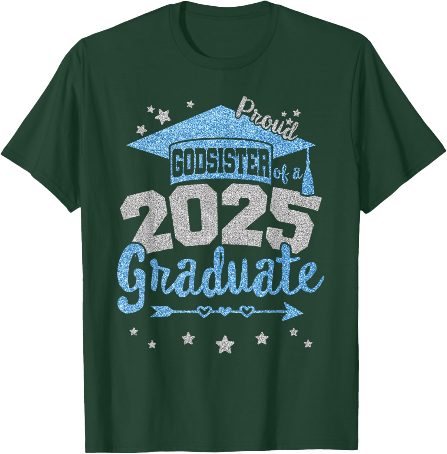Proud Godsister of 2025 Graduate Team 25 Senior T-Shirt for Celebrations - 5
