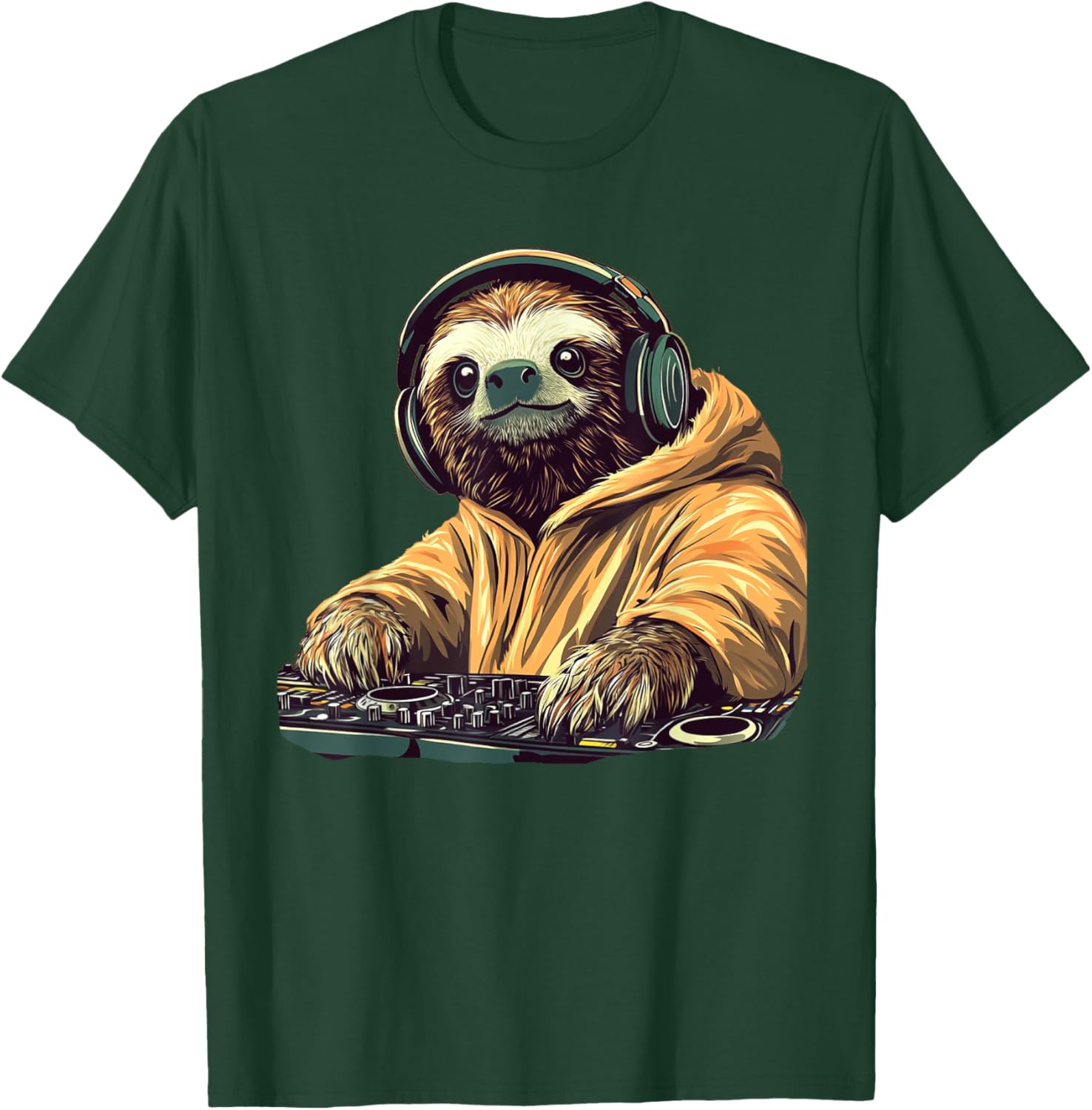 DJ Sloth Slow Jam Heat Costume T-Shirt for Fun Music Lovers - 4