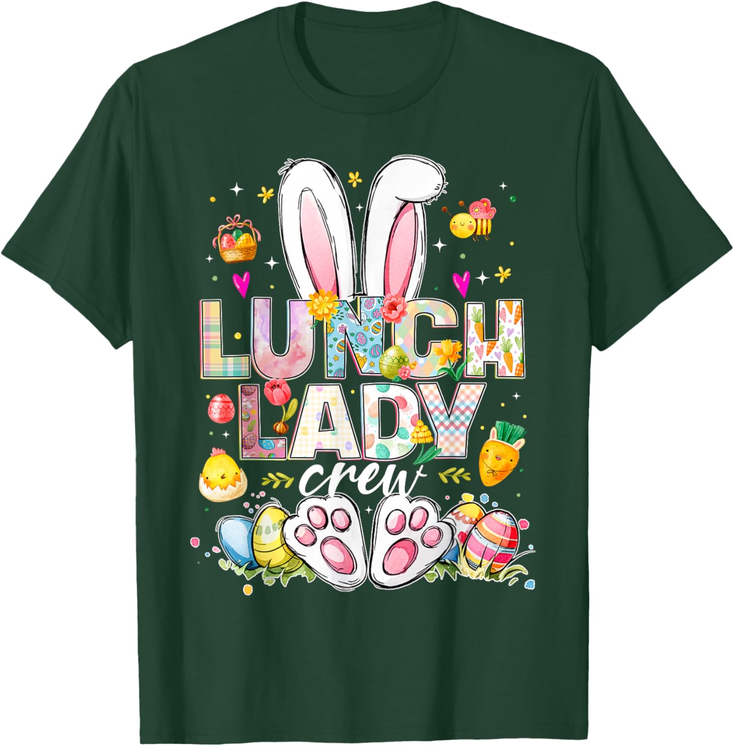 Funny Bunny Lunch Lady Easter T-Shirt for Cafeteria Workers - 19