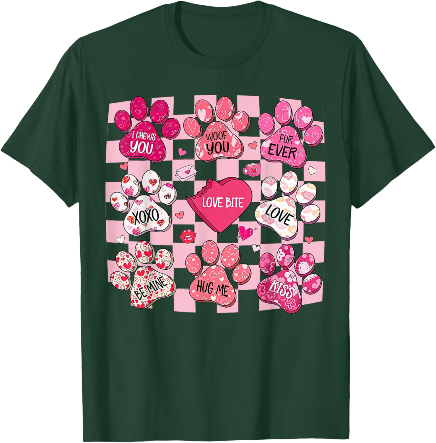 Cute Dog Paw Heart T-Shirt for Valentine's Day - Perfect Gift for Dog Lovers - 13