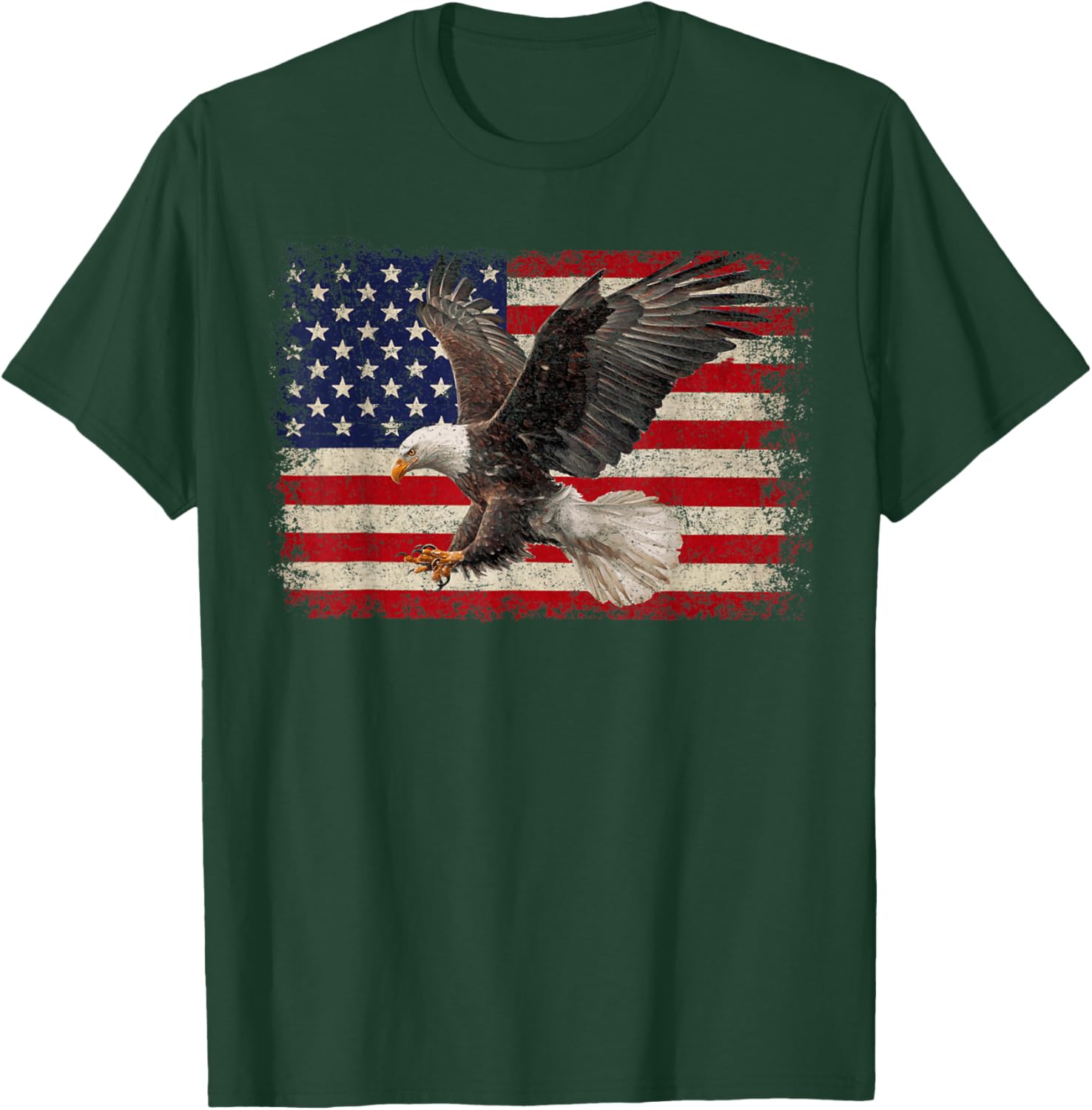 Patriotic Bald Eagle 4th of July T-Shirt with USA Flag Design - 25