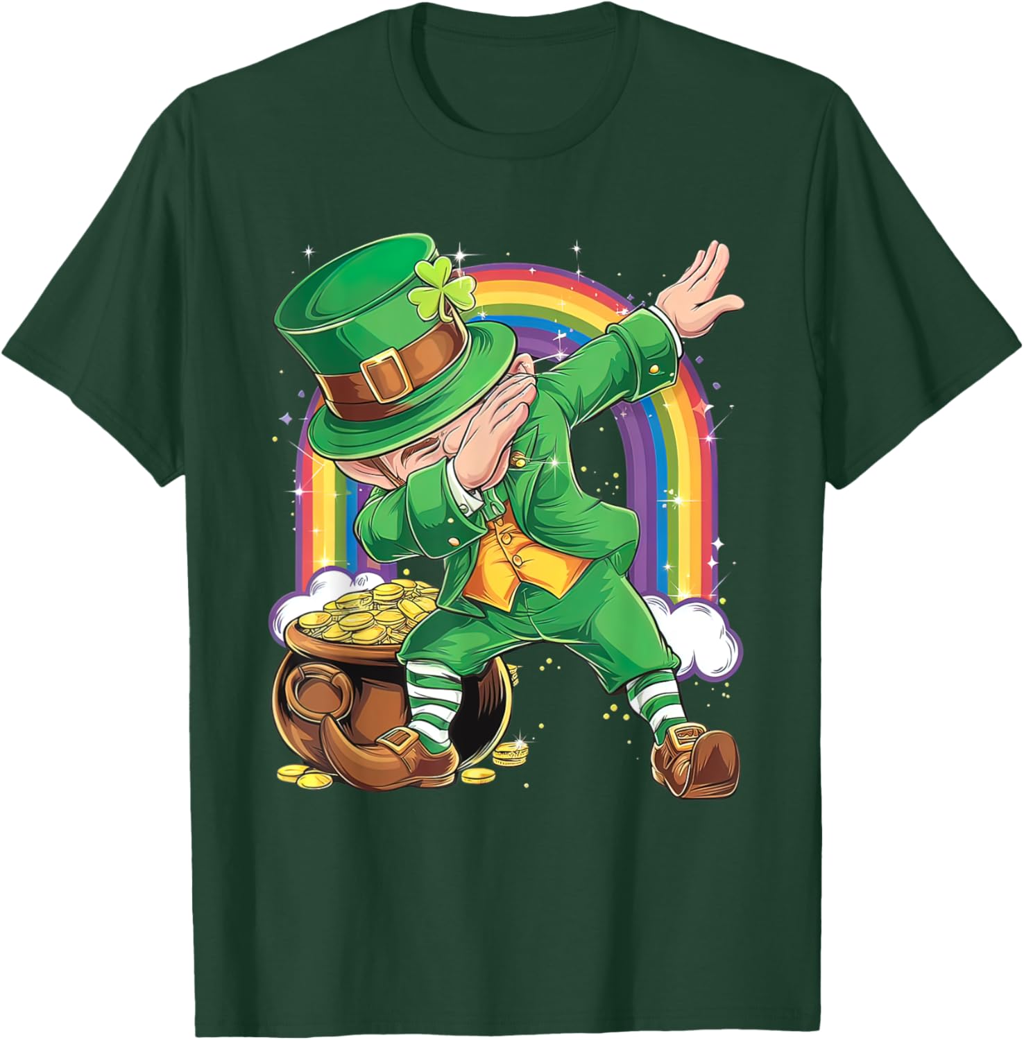 St Patricks Day Dabbing Leprechaun T-Shirt for Men, Women, Kids - 1