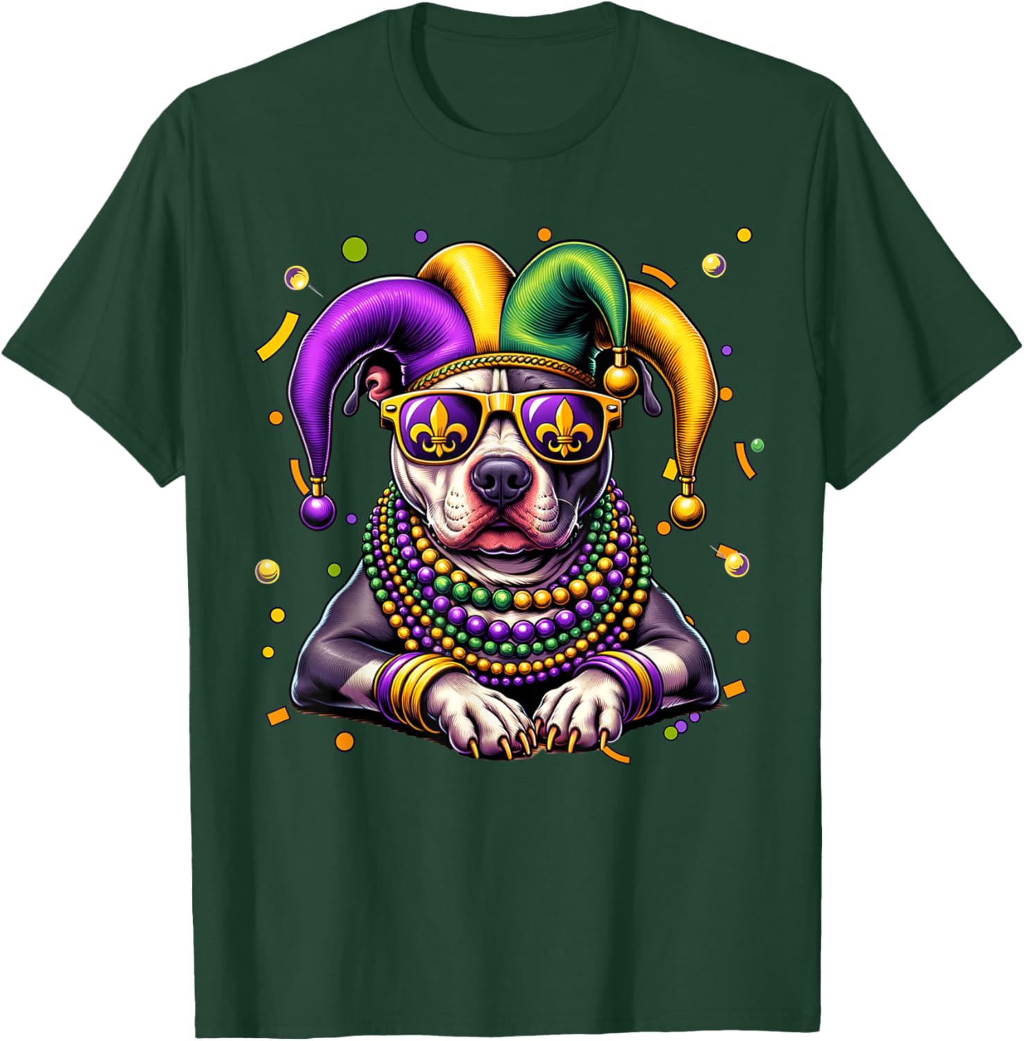 Mardi Gras Pitbull Festival T-Shirt for Men and Women - Fun Carnival Wear - 1