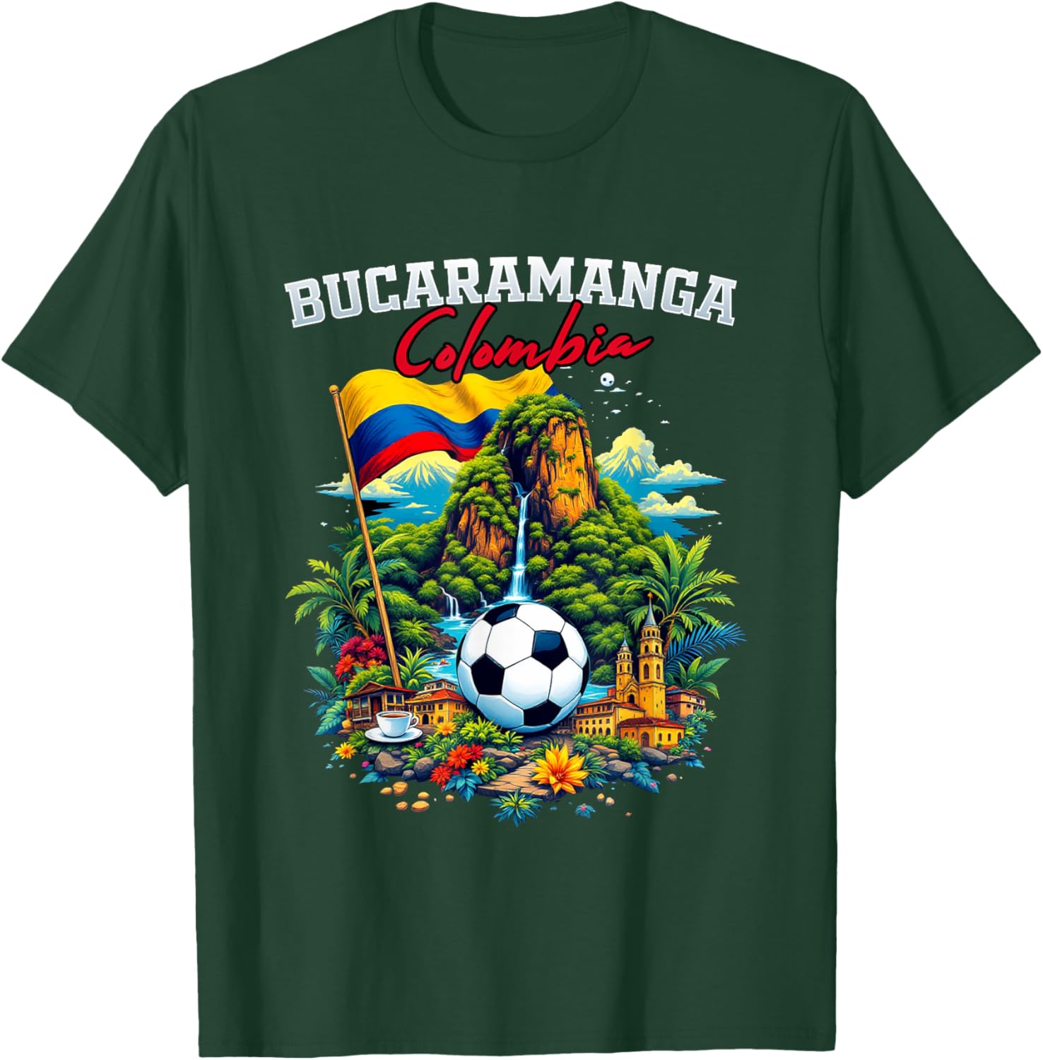 Bucaramanga Colombia Souvenir Flag T-Shirt for Travel and Fashion Lovers - 1
