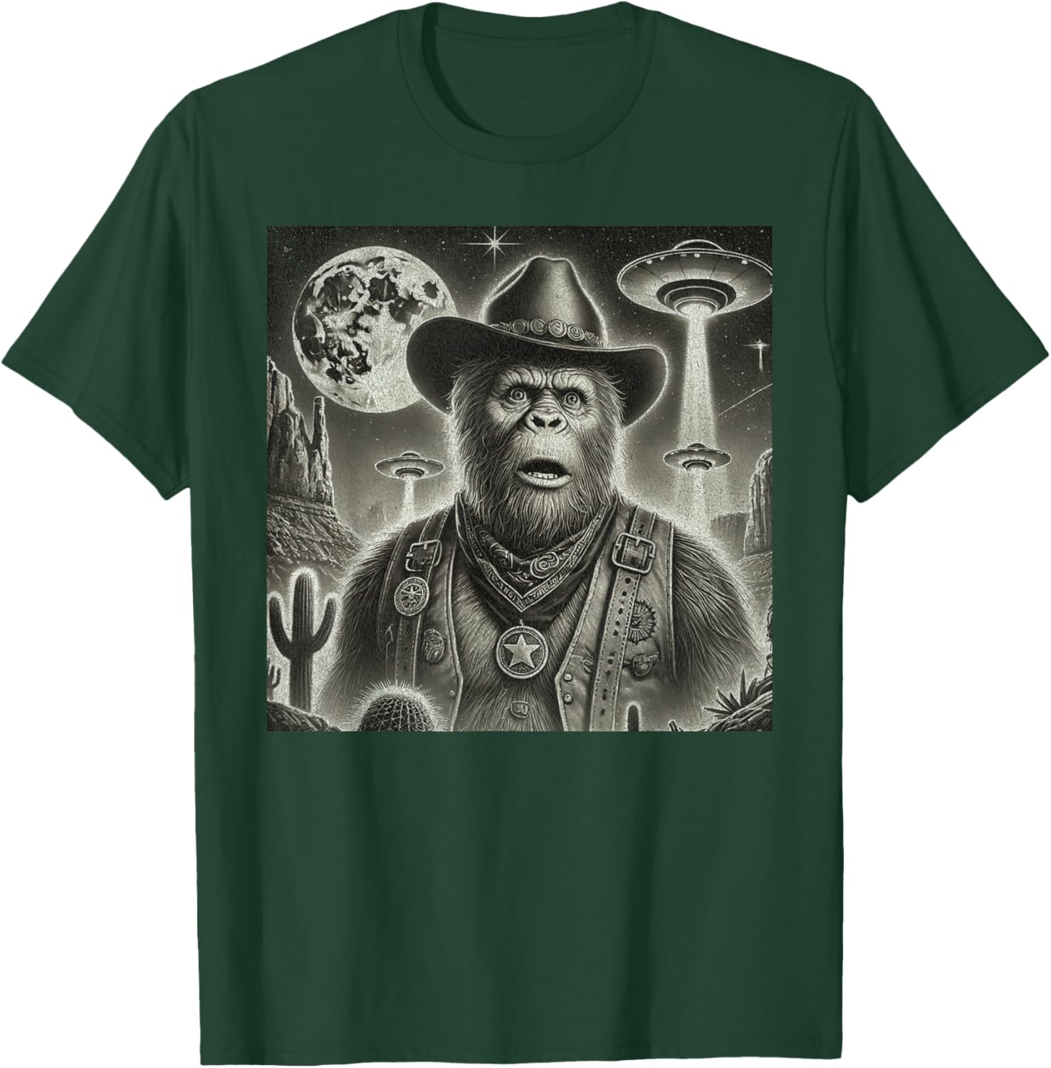 Bigfoot UFO Selfie T-Shirt for Fun Loving Alien Enthusiasts - 14