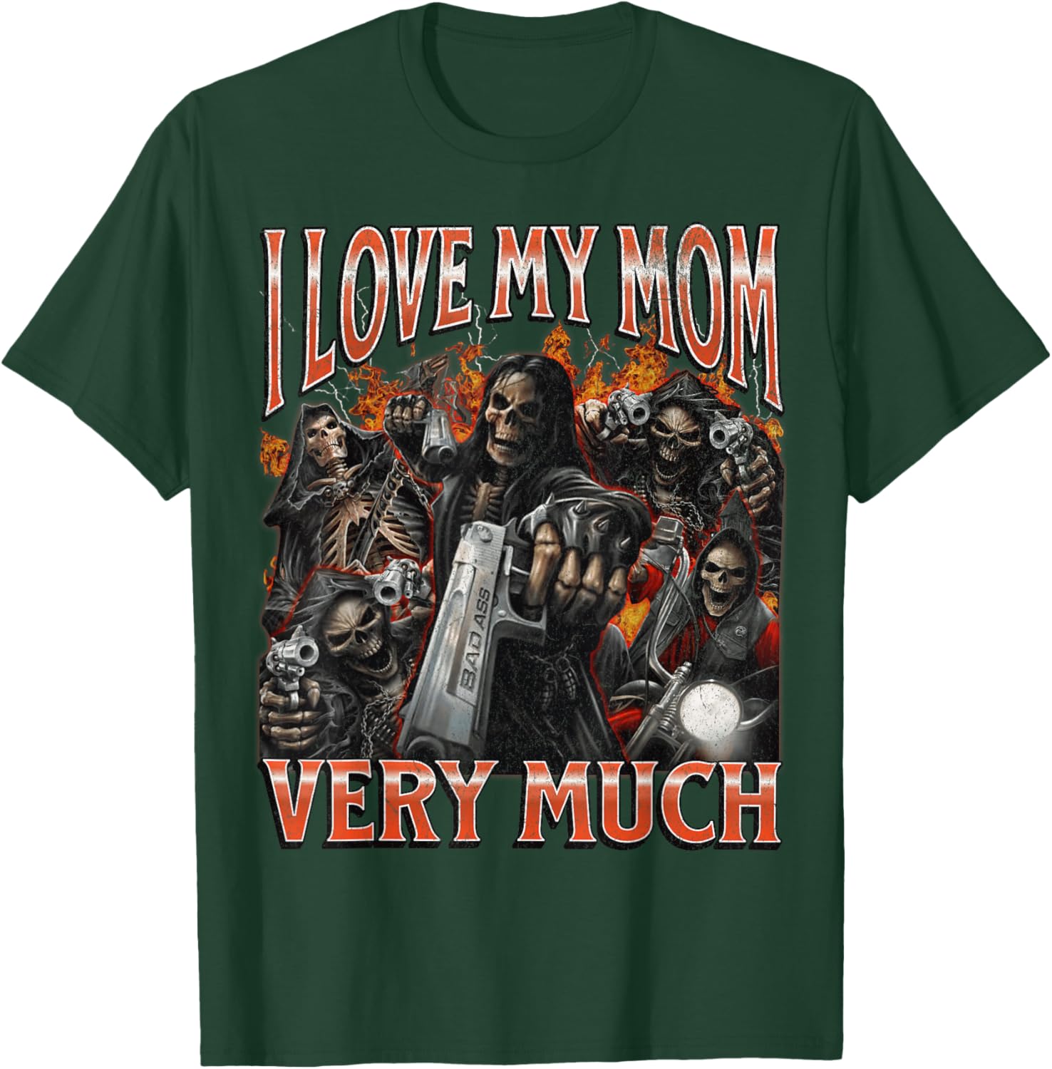 Funny I Love My Mom Skeleton Graphic T-Shirt for Unique Style Lovers - 27