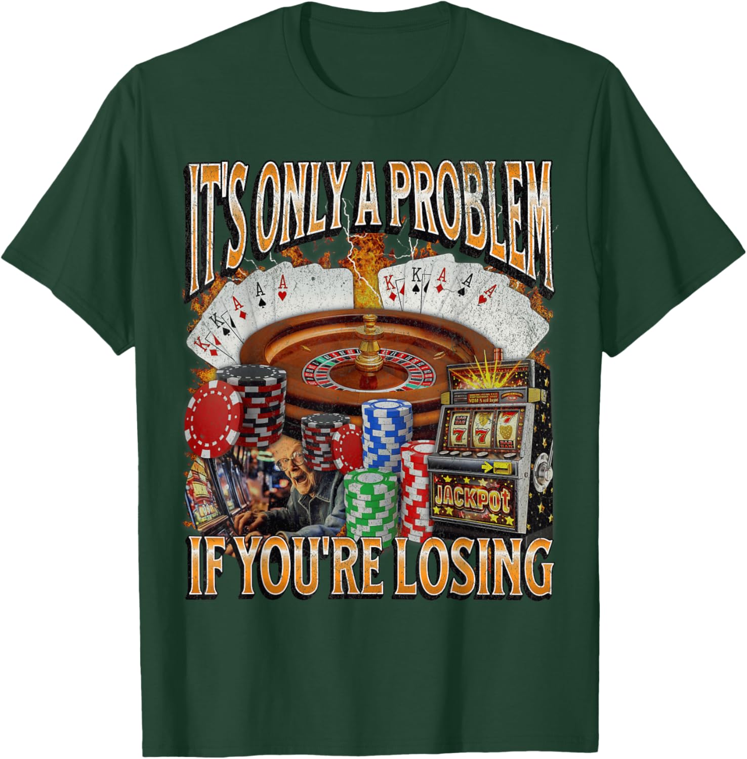 Funny Gambling Bootleg Graphic T-Shirt Perfect for Losing Bet Lovers - 19
