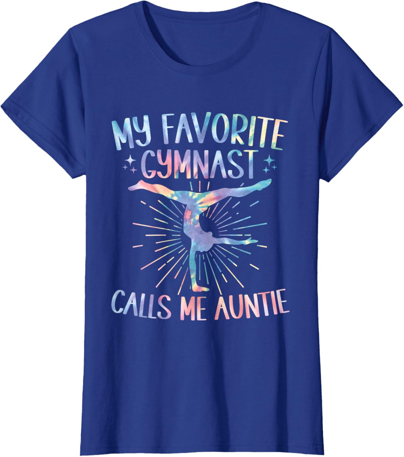 My Favorite Gymnast Calls Me Auntie Tie Dye Gymnastics T-Shirt - 5
