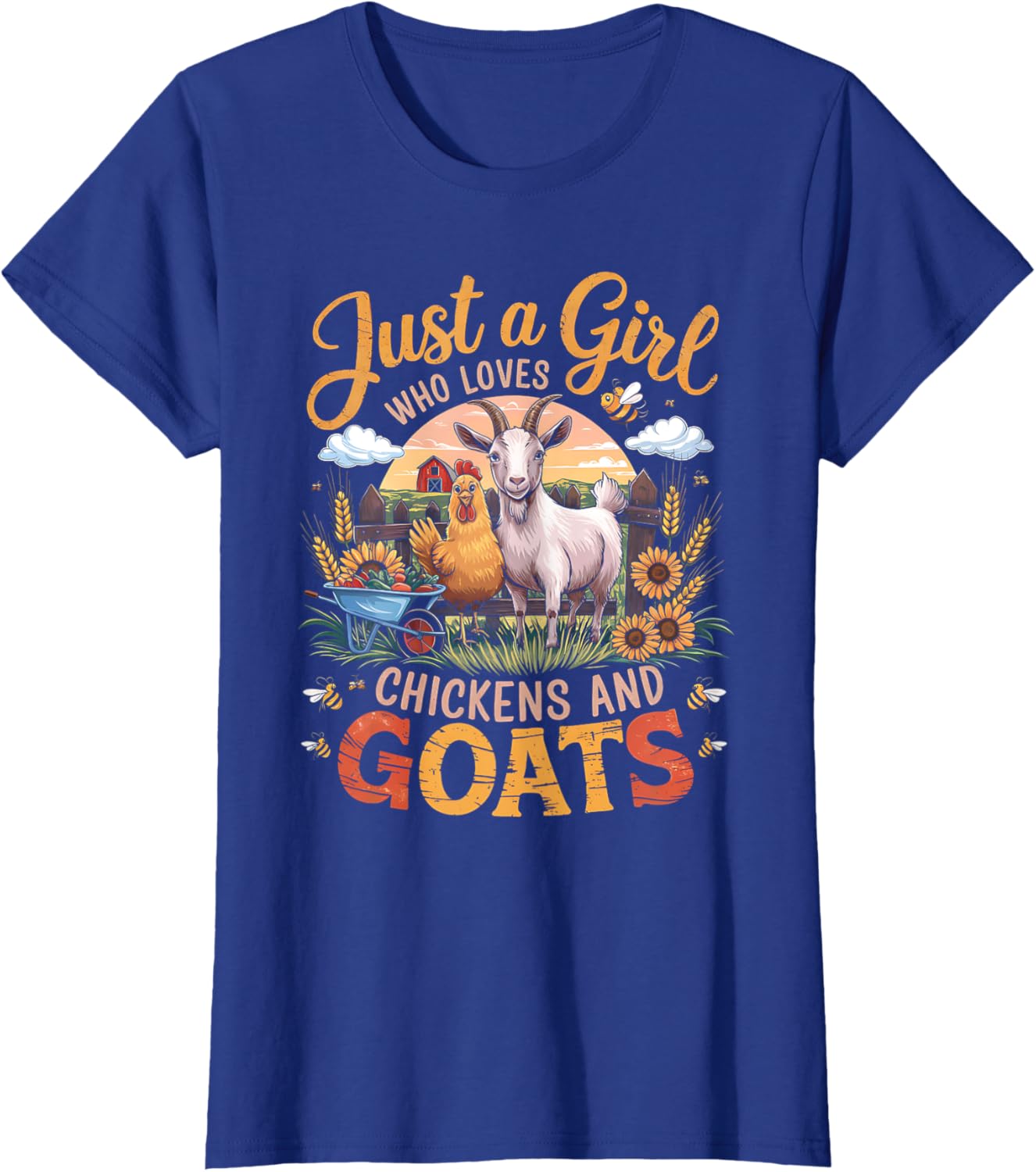 Just a Girl Who Loves Goats and Chickens Women's Farmer T-Shirt - 2