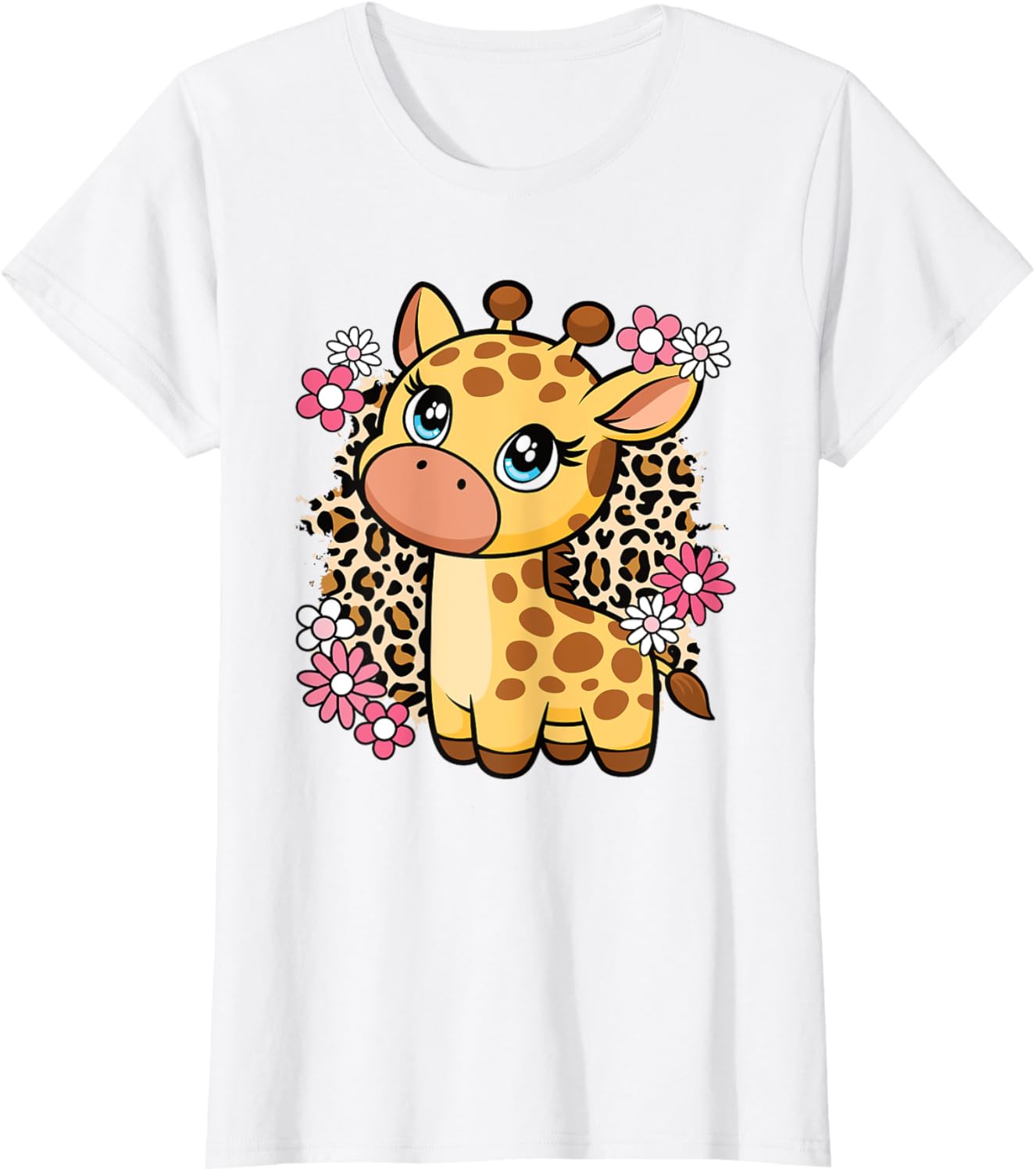 Cute Giraffe Flower T-Shirt for Women, Girls, and Kids - Perfect Gift! - 1